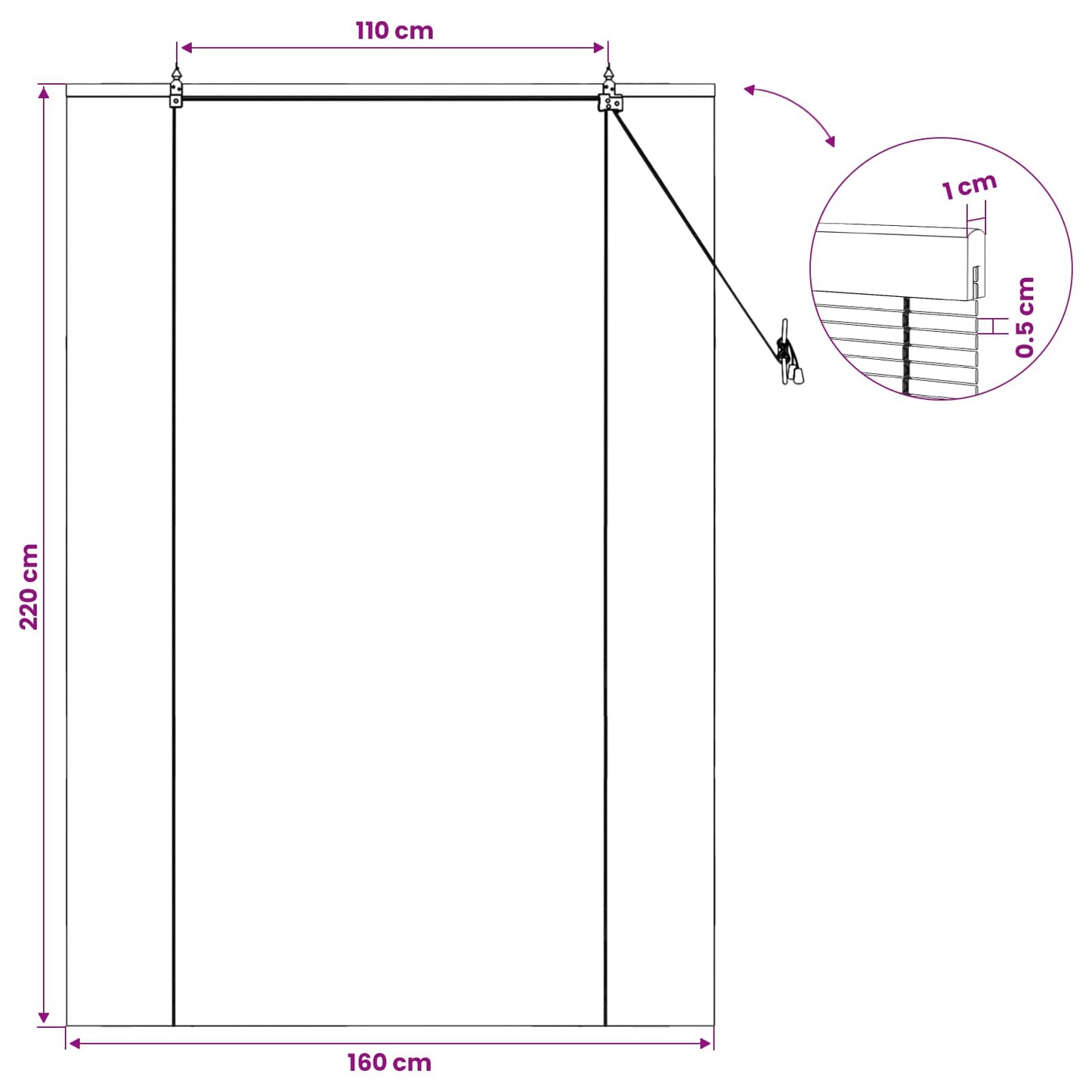 Rullegardin Brun 160 x 220 cm Bambus