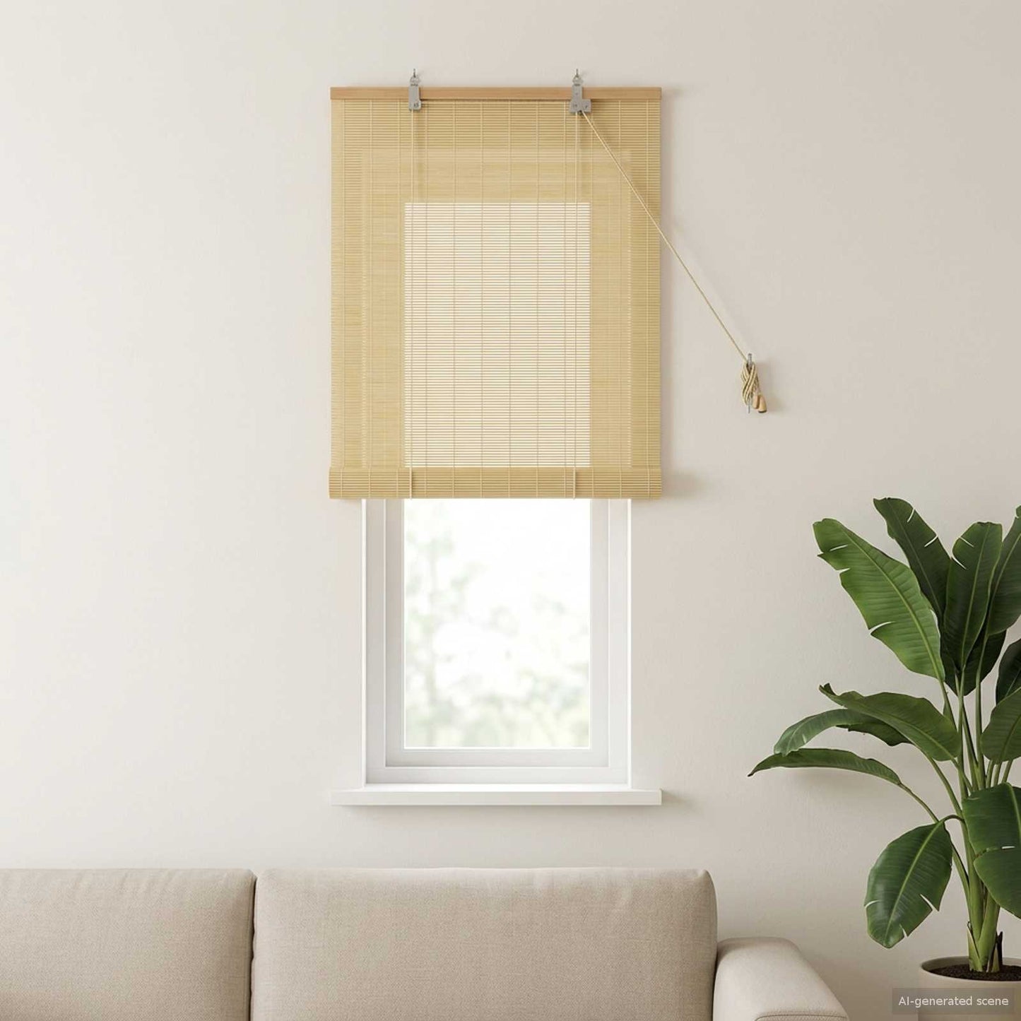 Rullegardin Naturfarvet 50 x 160 cm Bambus