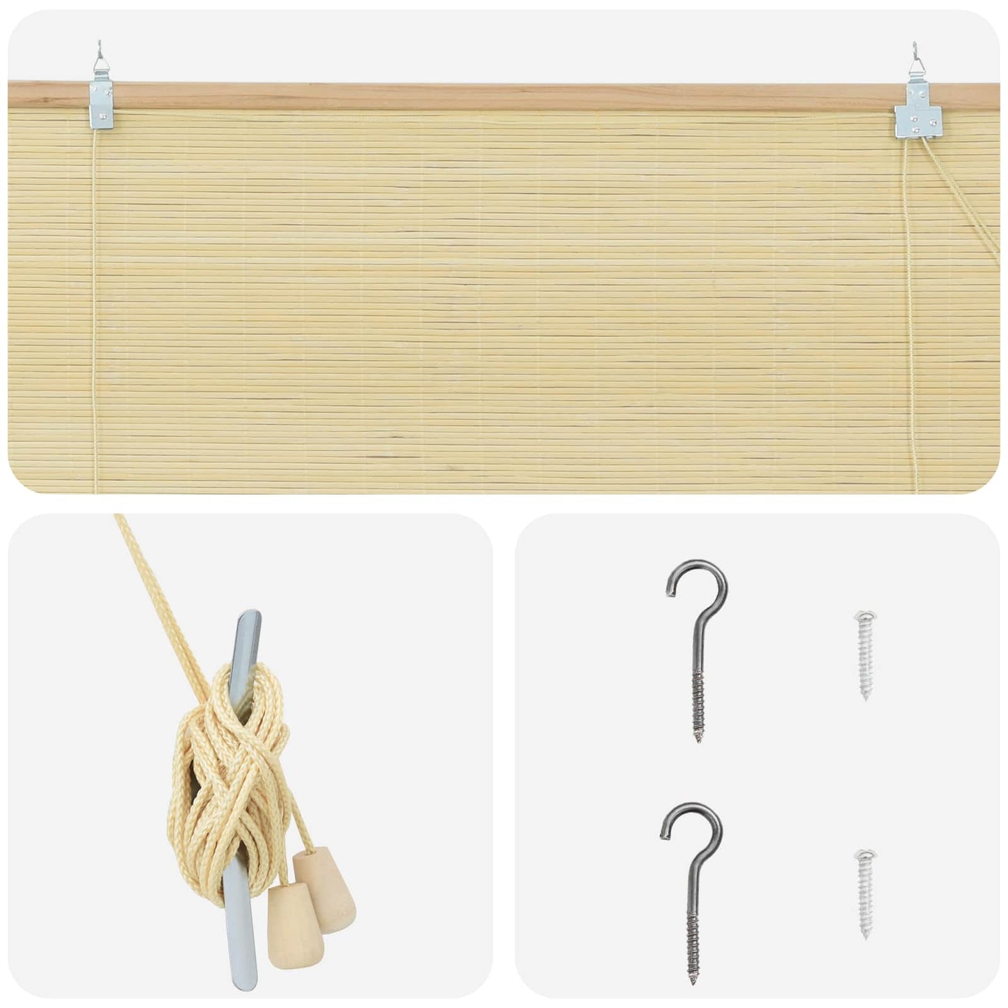 Rullegardin Naturfarvet 160 x 220 cm Bambus