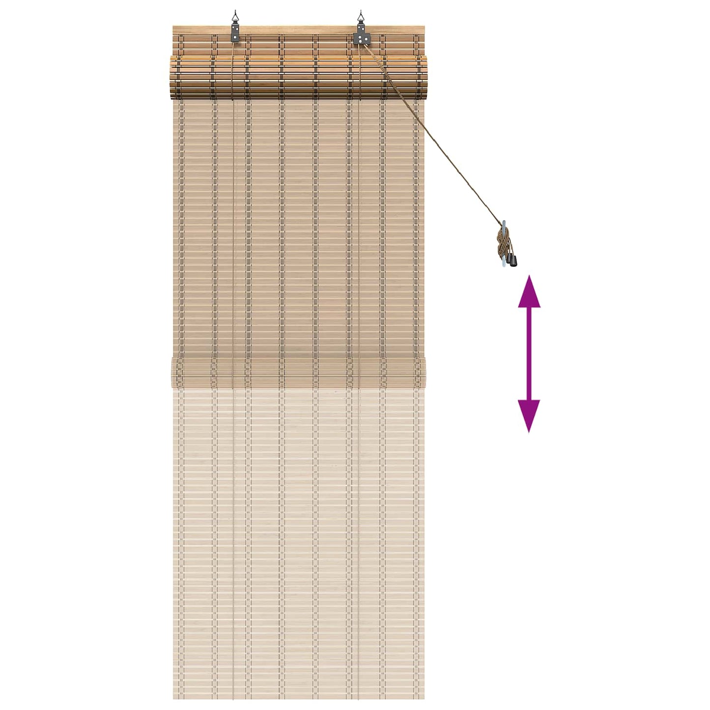 Rullegardin Naturlig og Brun 40 x 160 cm Bambus