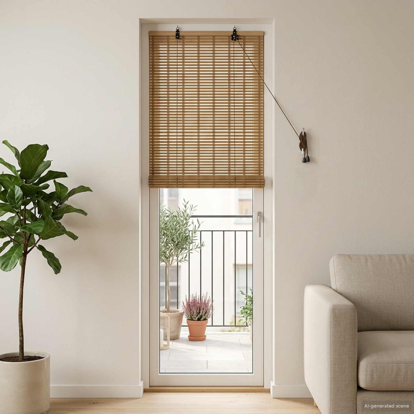 Rullegardin Naturlig og Brun 70 x 220 cm Bambus