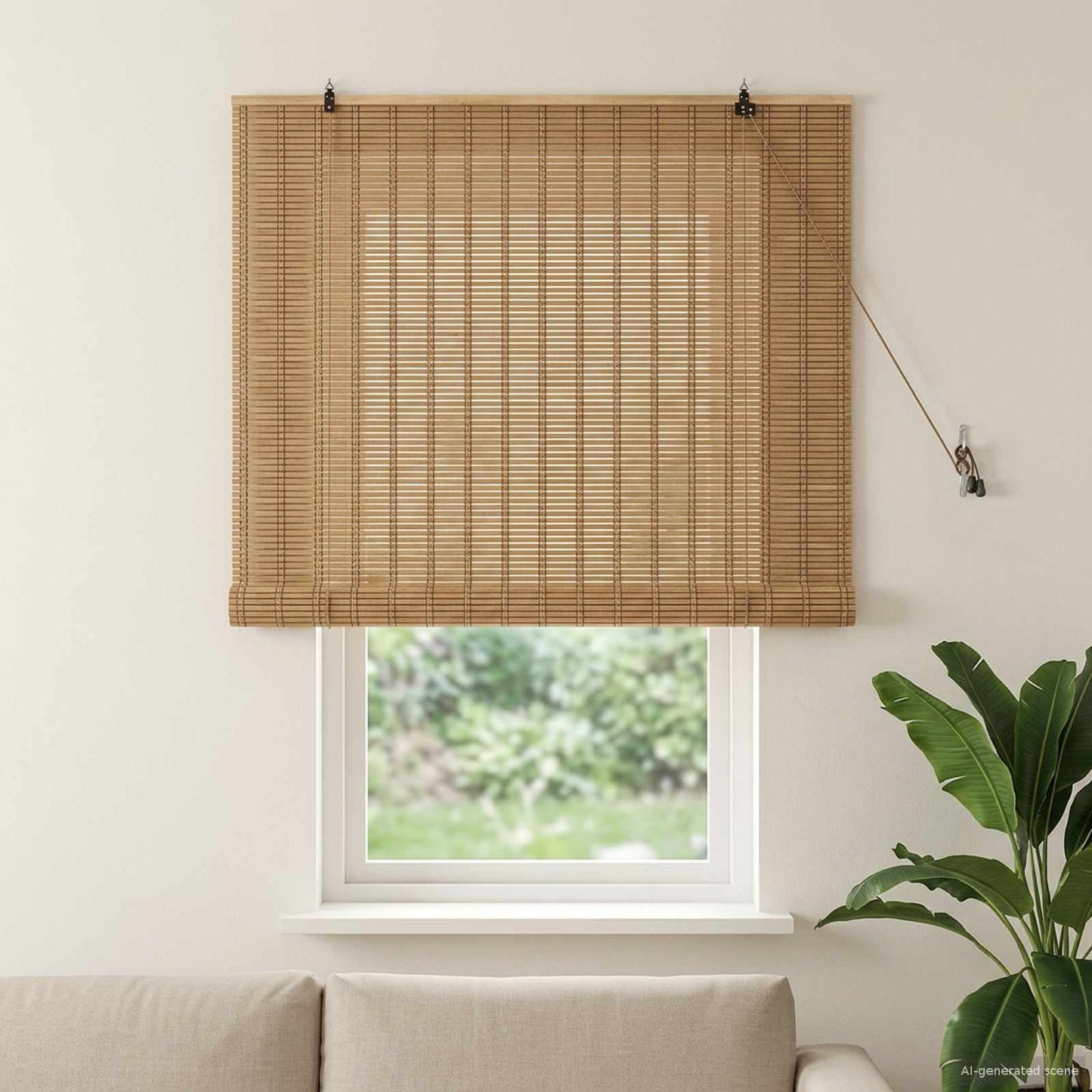 Rullegardin Naturlig og Brun 130 x 160 cm Bambus