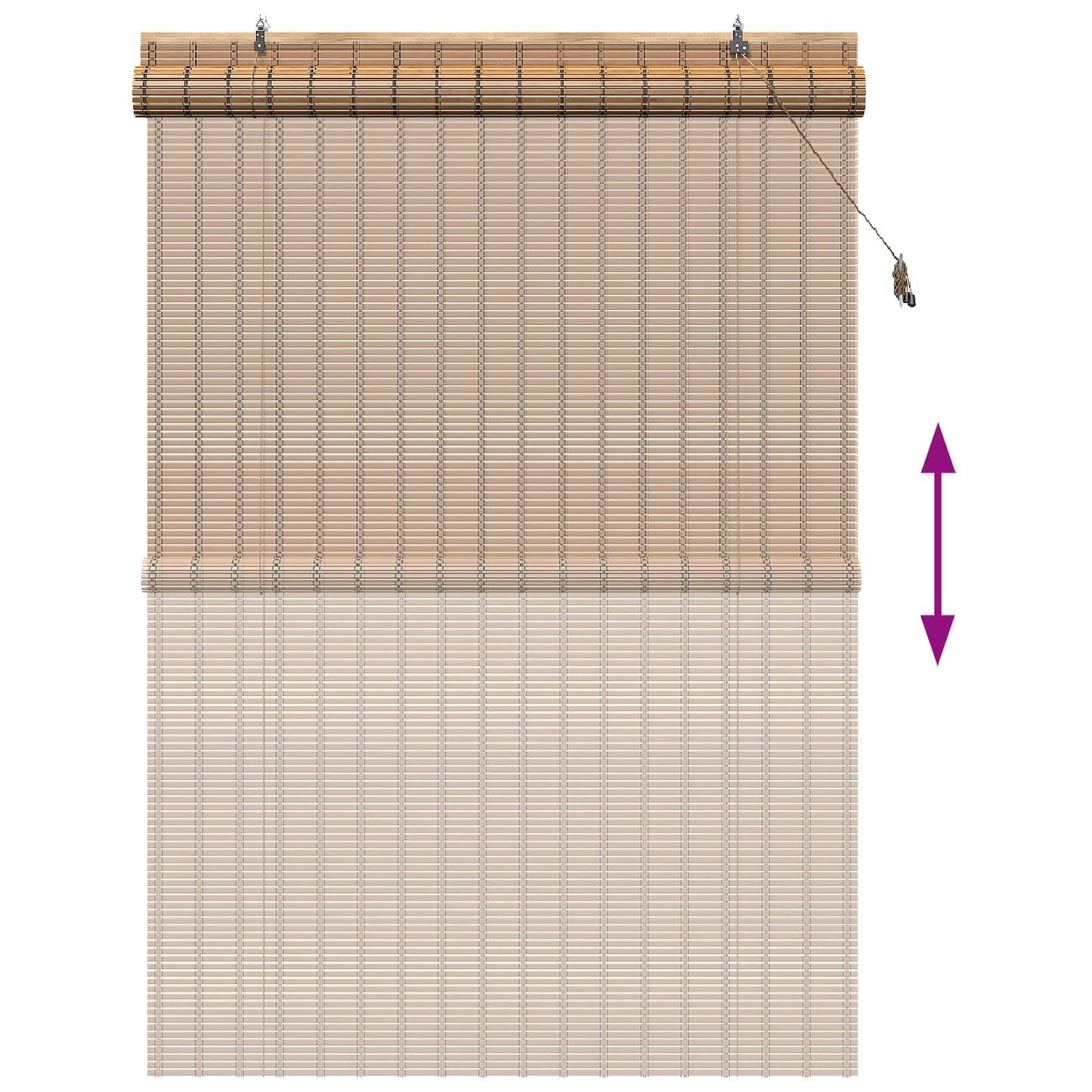 Rullegardin Naturlig og Brun 130 x 220 cm Bambus