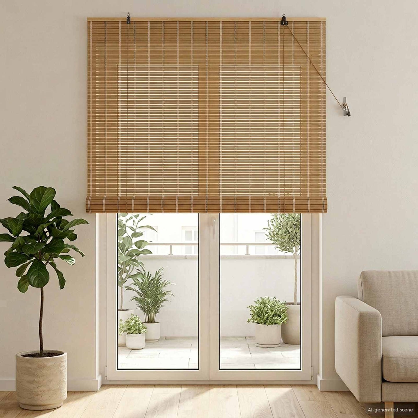 Rullegardin Naturlig og Brun 160 x 220 cm Bambus