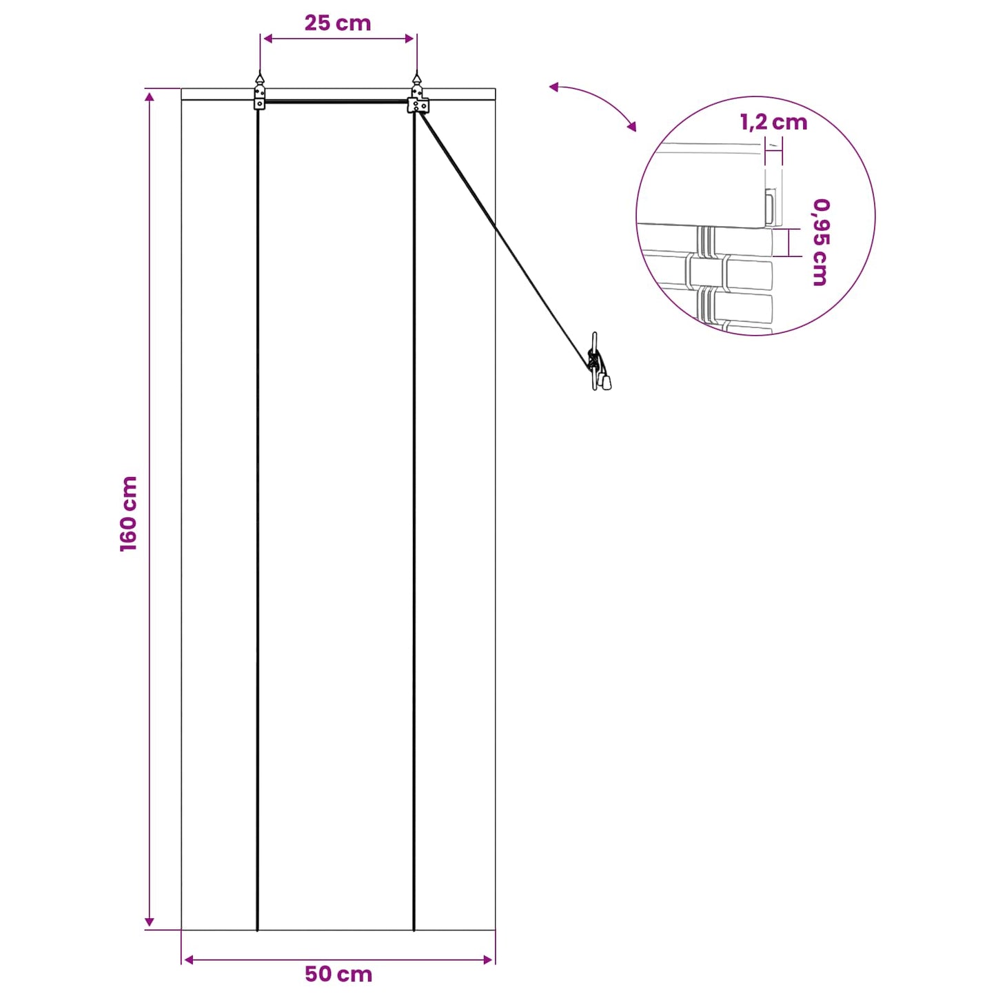 Rullegardin Brun 50 x 160 cm Bambus