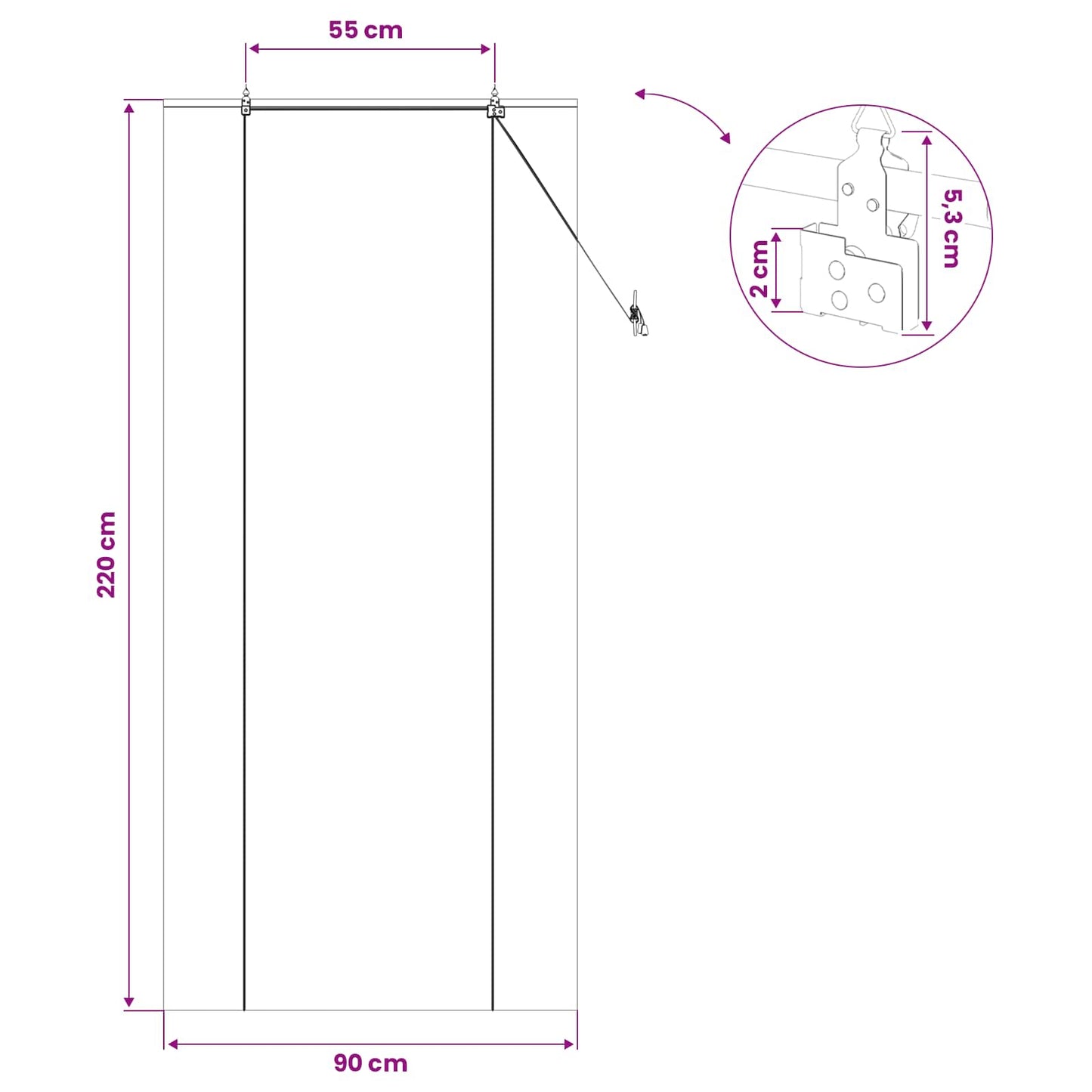 Rullegardin Brun 90 x 220 cm Bambus