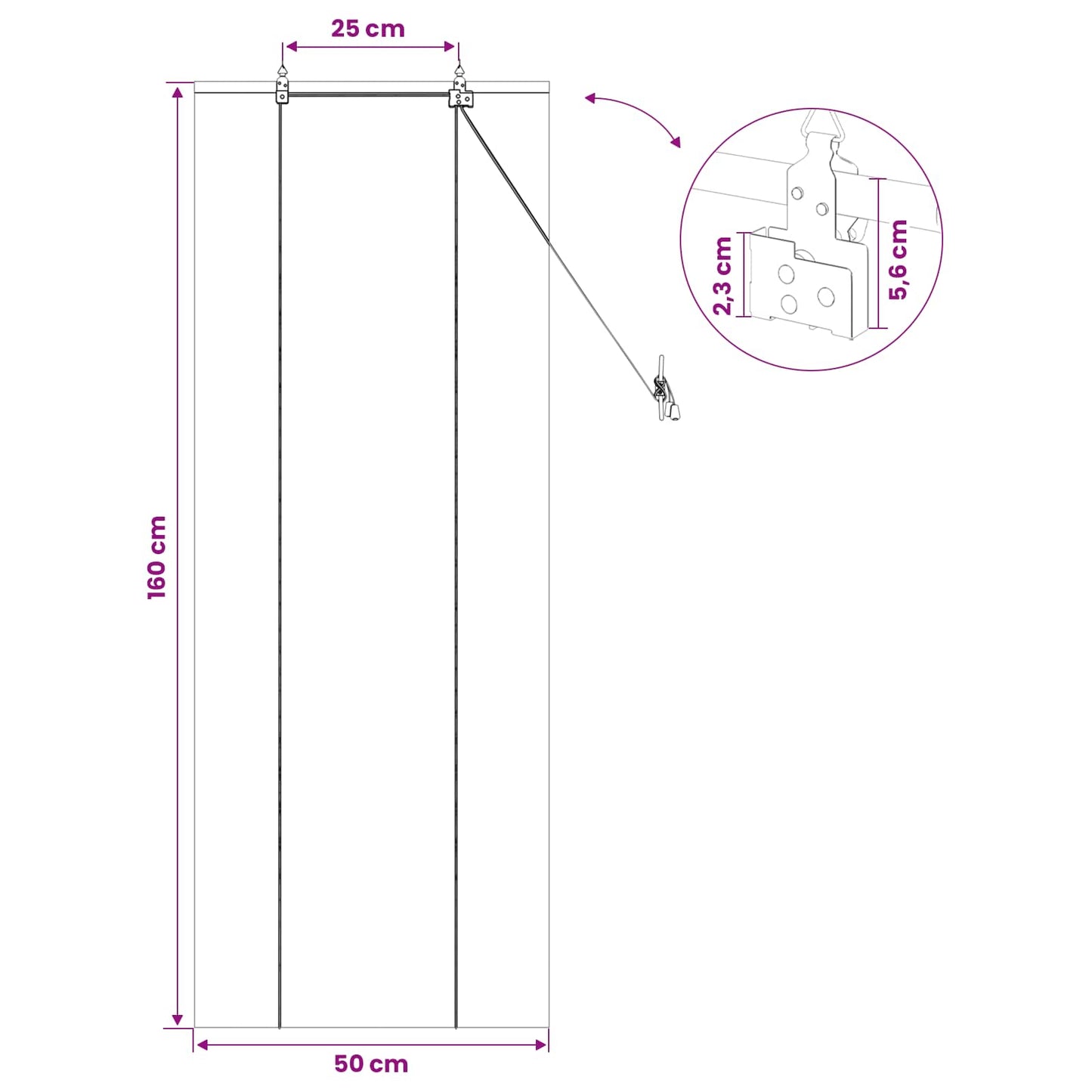 Rullegardin Naturfarvet 50 x 160 cm Bambus