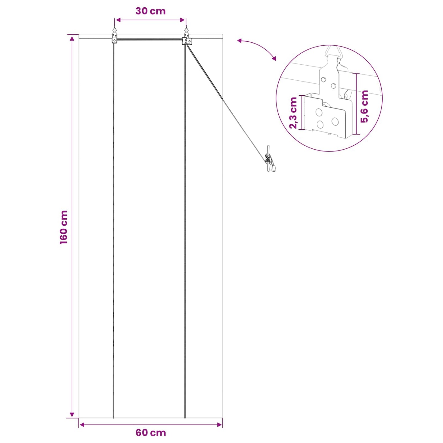 Rullegardin Naturfarvet 60 x 160 cm Bambus