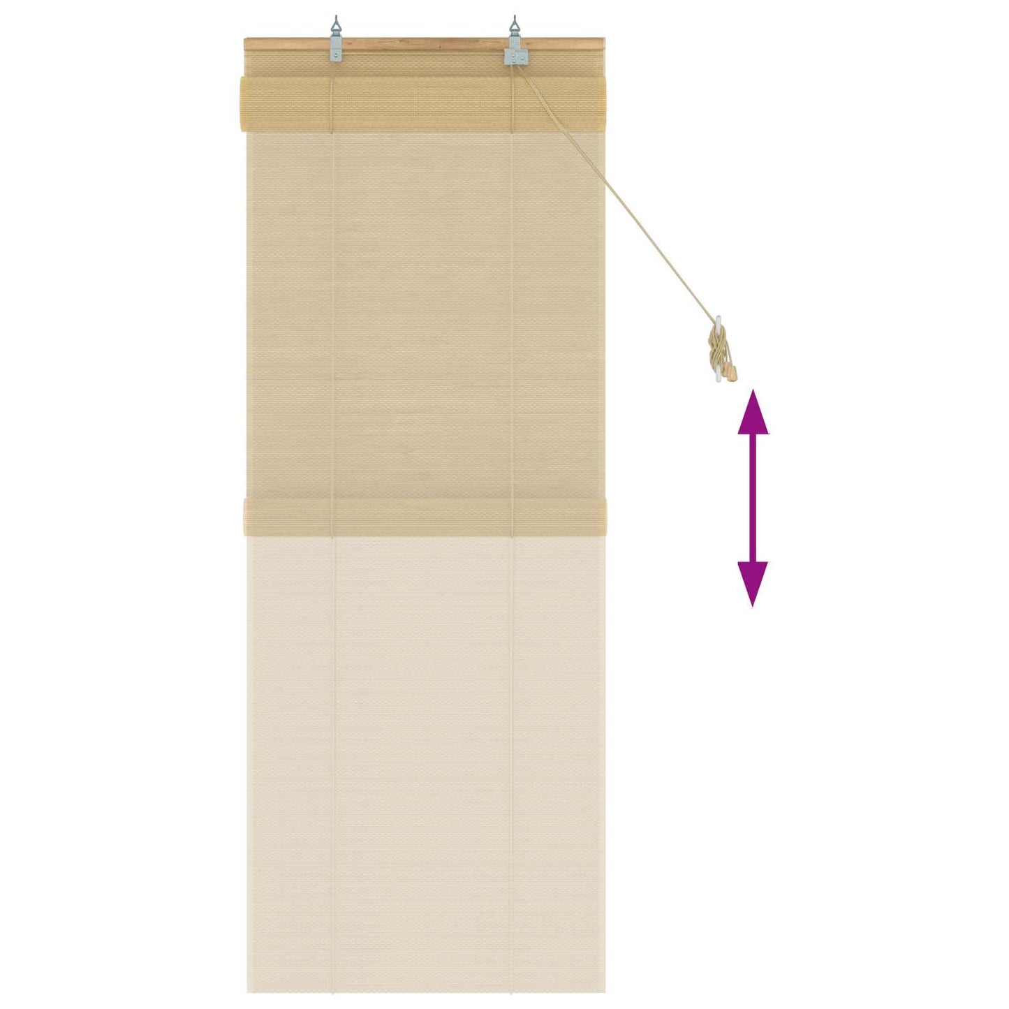 Rullegardin Naturfarvet 70 x 160 cm Bambus