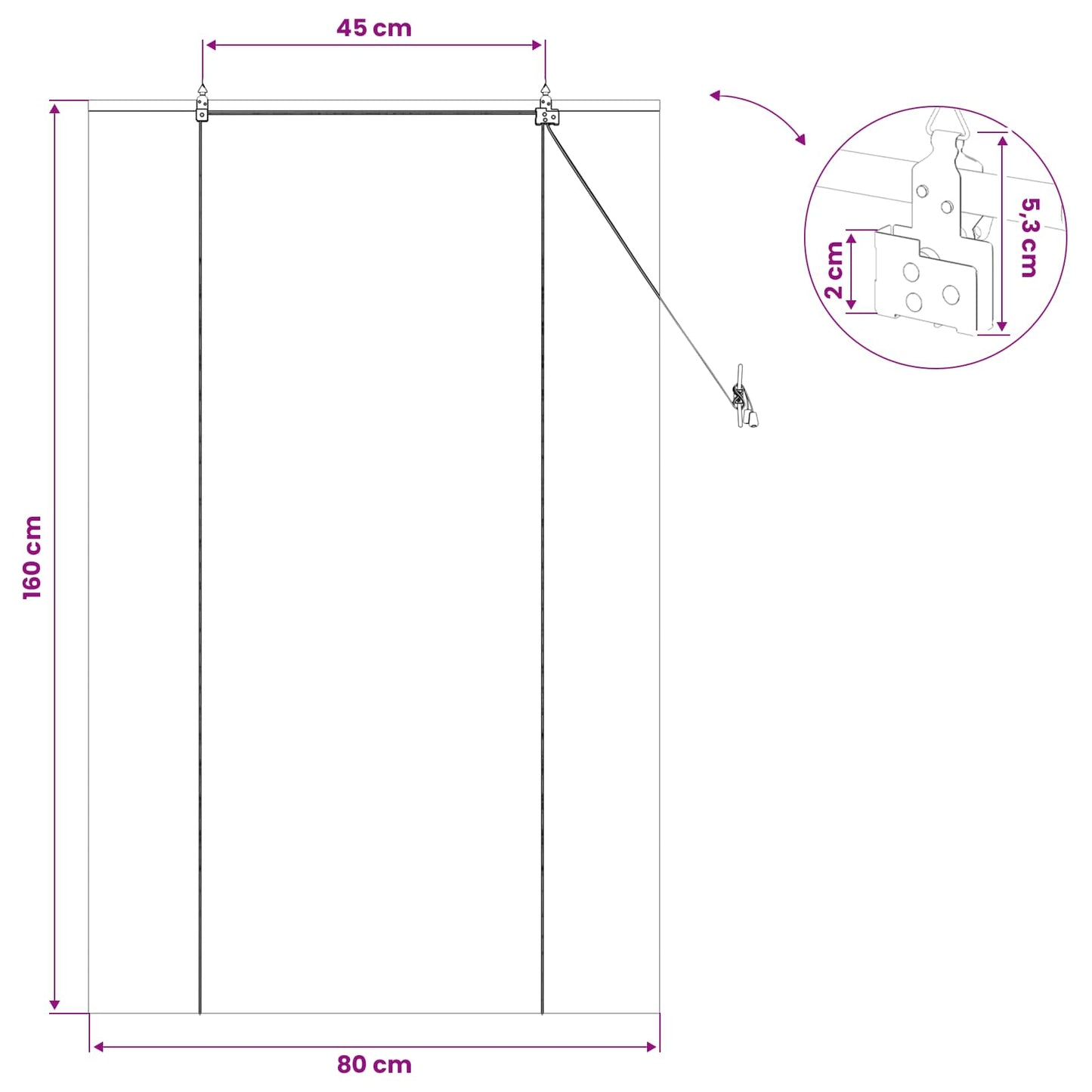 Rullegardin Naturfarvet 80 x 160 cm Bambus