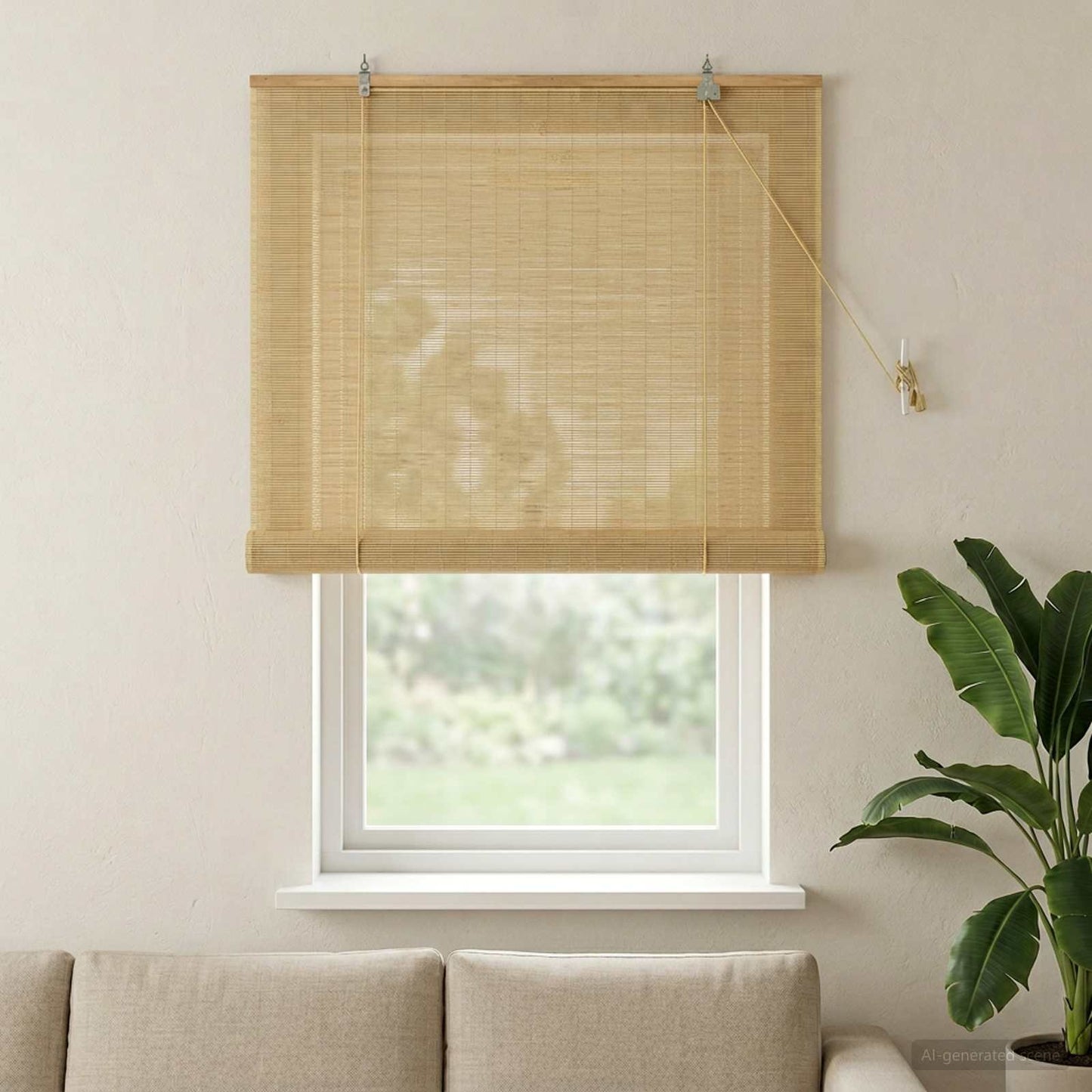 Rullegardin Naturfarvet 90 x 160 cm Bambus