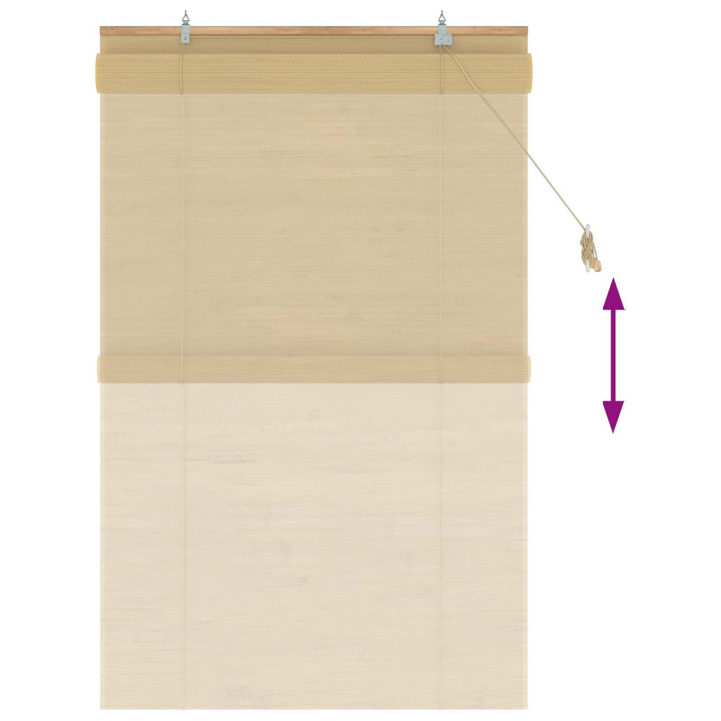 Rullegardin Naturfarvet 90 x 160 cm Bambus