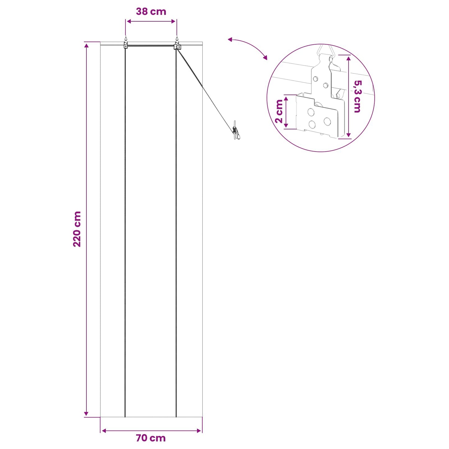 Rullegardin Naturfarvet 70 x 220 cm Bambus