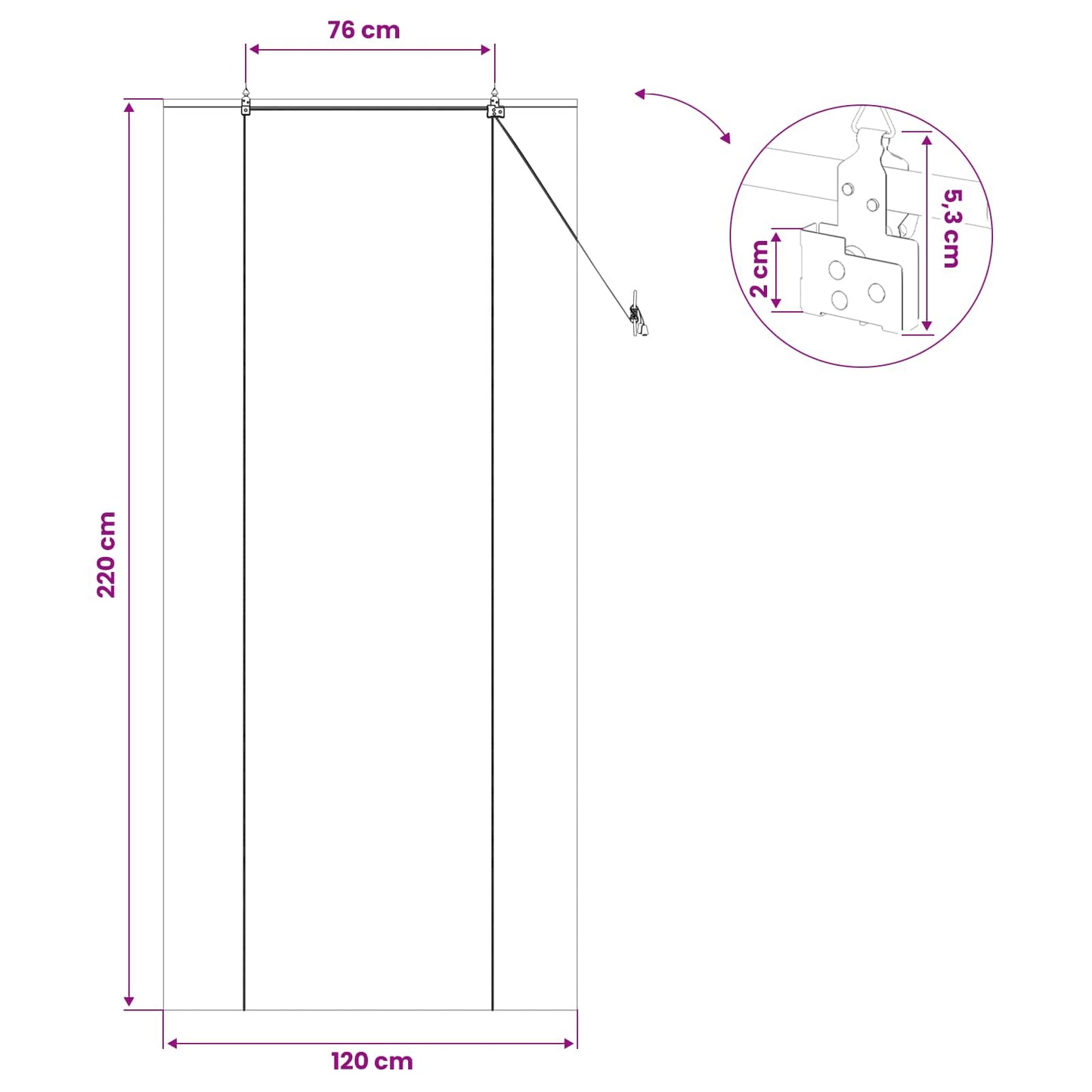 Rullegardin Naturfarvet 120 x 220 cm Bambus
