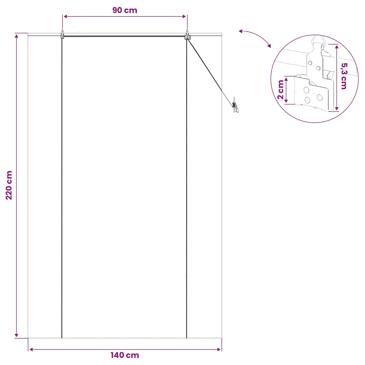 Rullegardin Naturfarvet 140 x 220 cm Bambus
