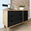 Skuffeskab OTTA Sort 111 x 43 x 73,5 cm Massivt fyrretræ