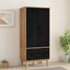Garderobeskab OTTA Sort 76,5 x 53 x 172 cm Massivt fyrretræ