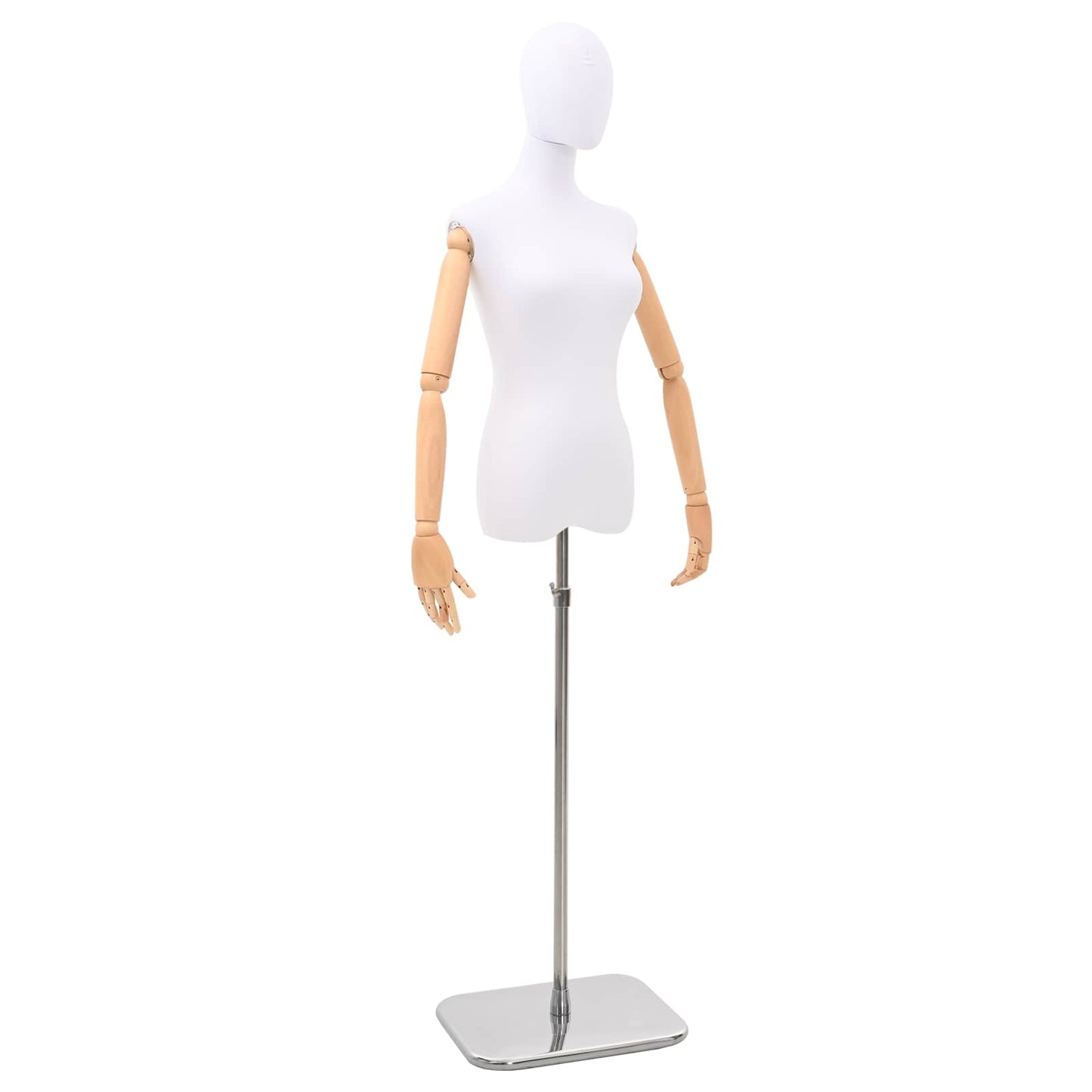 Justerbar mannequin 165-213 cm med base Kvinde PP Hvid