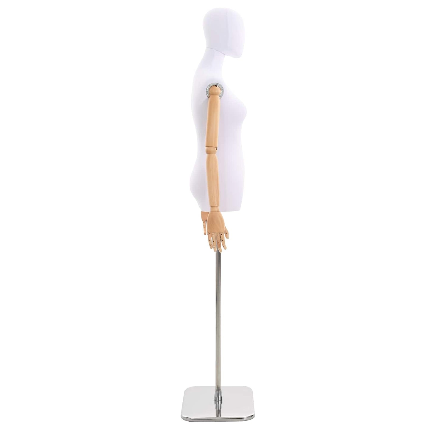 Justerbar mannequin 165-213 cm med base Kvinde PP Hvid