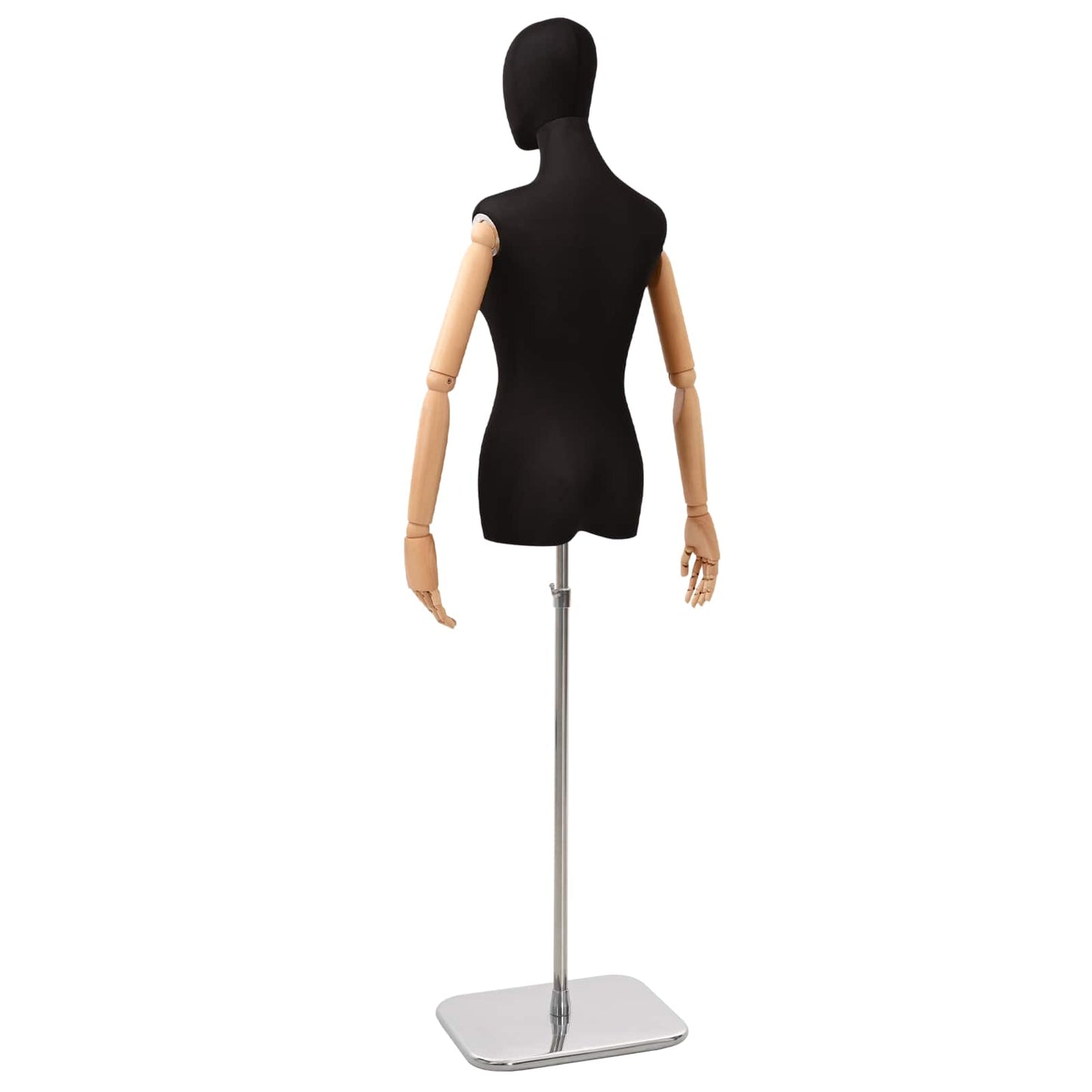 Justerbar mannequin 165-213 cm med base Kvinde PP Sort