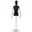 Justerbar mannequin 165-213 cm med base Kvinde PP Sort