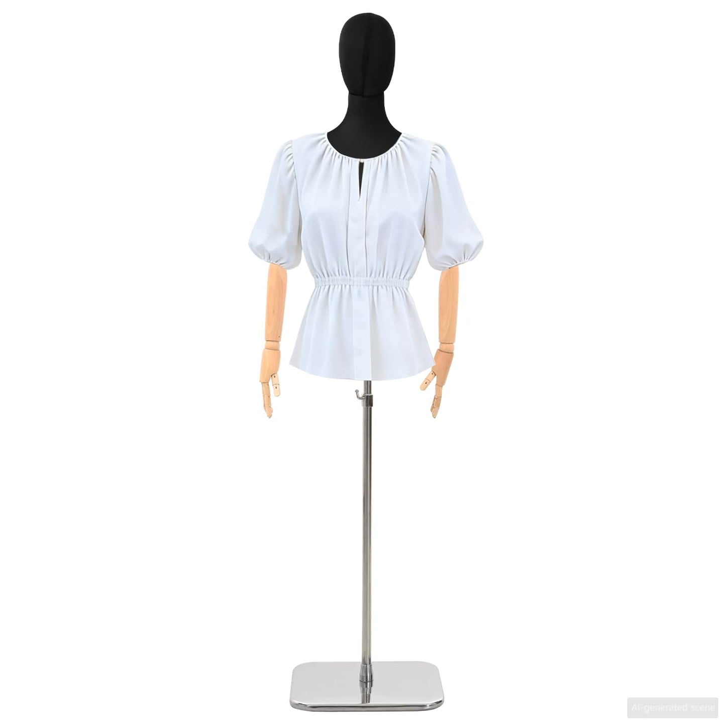 Justerbar mannequin 165-213 cm med base Kvinde PP Sort