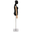 Justerbar mannequin 165-213 cm med base Kvinde PP Sort