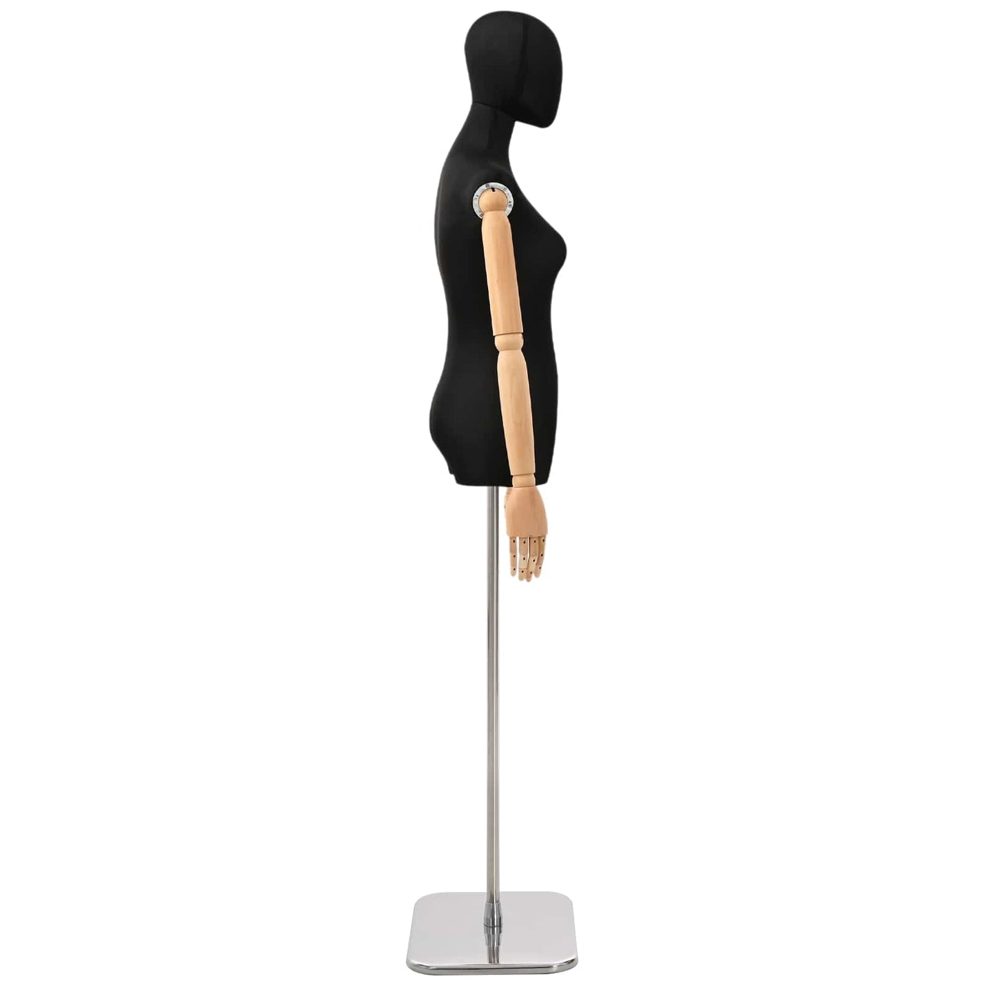 Justerbar mannequin 165-213 cm med base Kvinde PP Sort