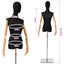 Justerbar mannequin 165-213 cm med base Kvinde PP Sort