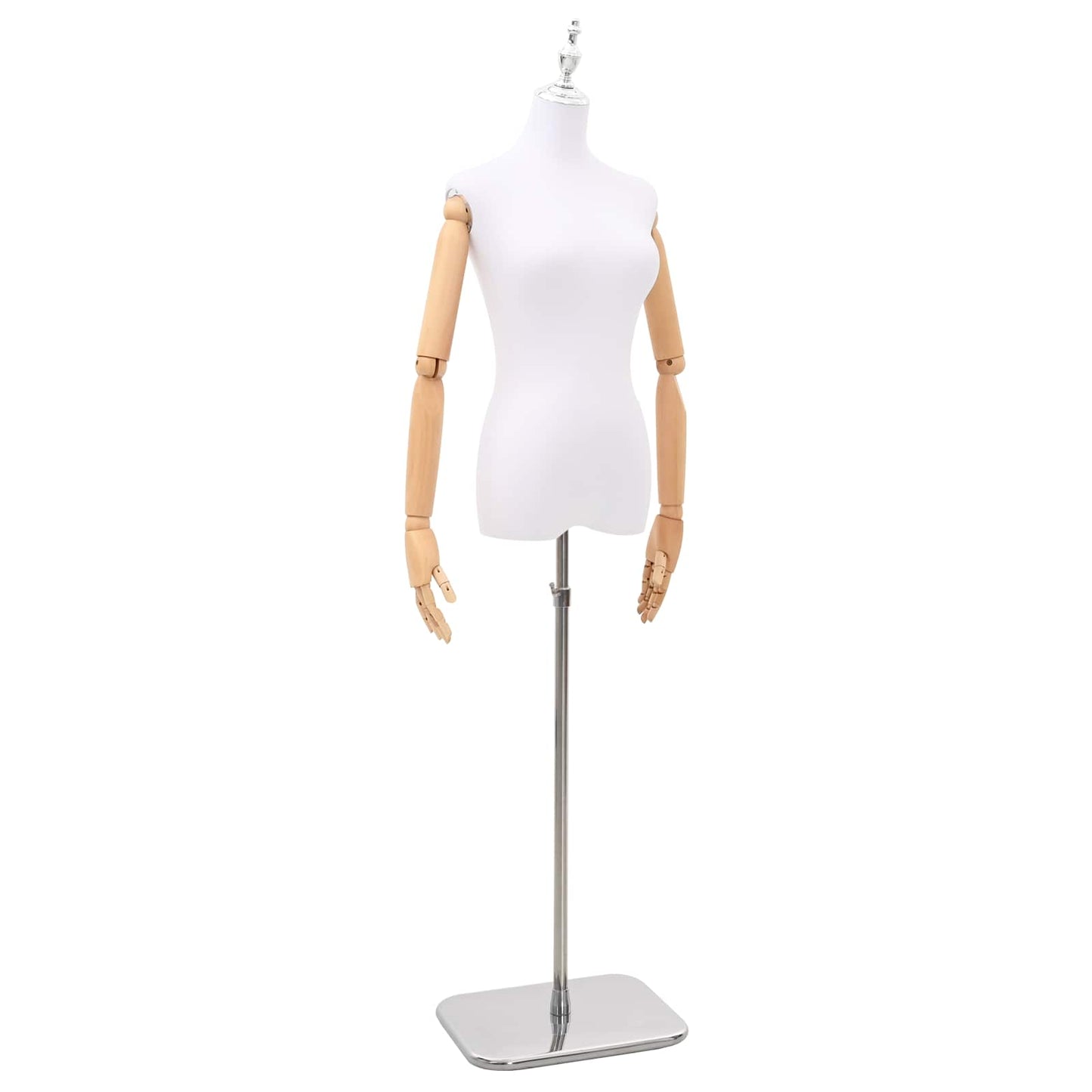 Justerbar mannequin 165-213 cm med base Kvinde PP Hvid