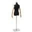 Justerbar mannequin 165-213 cm med base Kvinde PP Sort