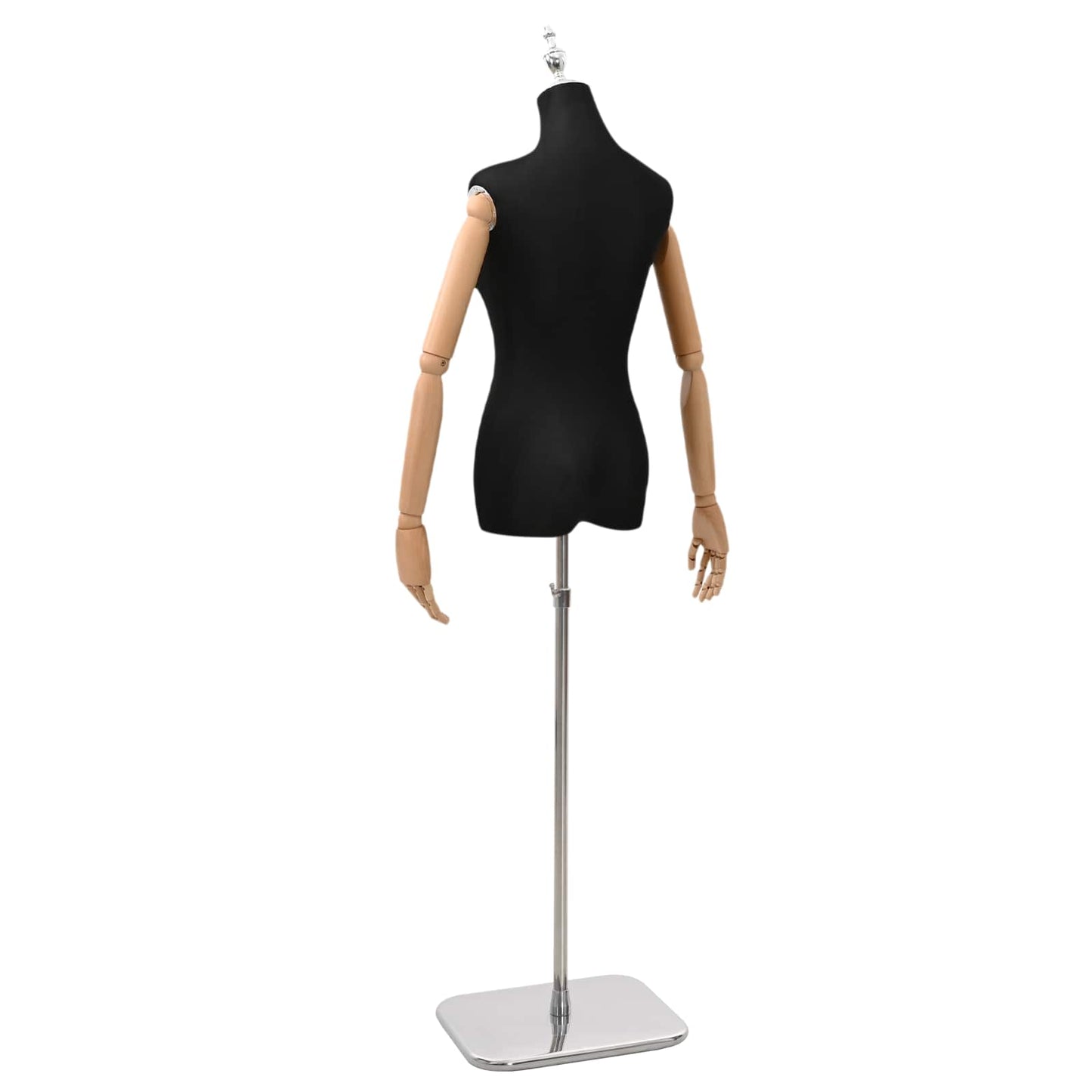 Justerbar mannequin 165-213 cm med base Kvinde PP Sort