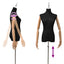 Justerbar mannequin 165-213 cm med base Kvinde PP Sort