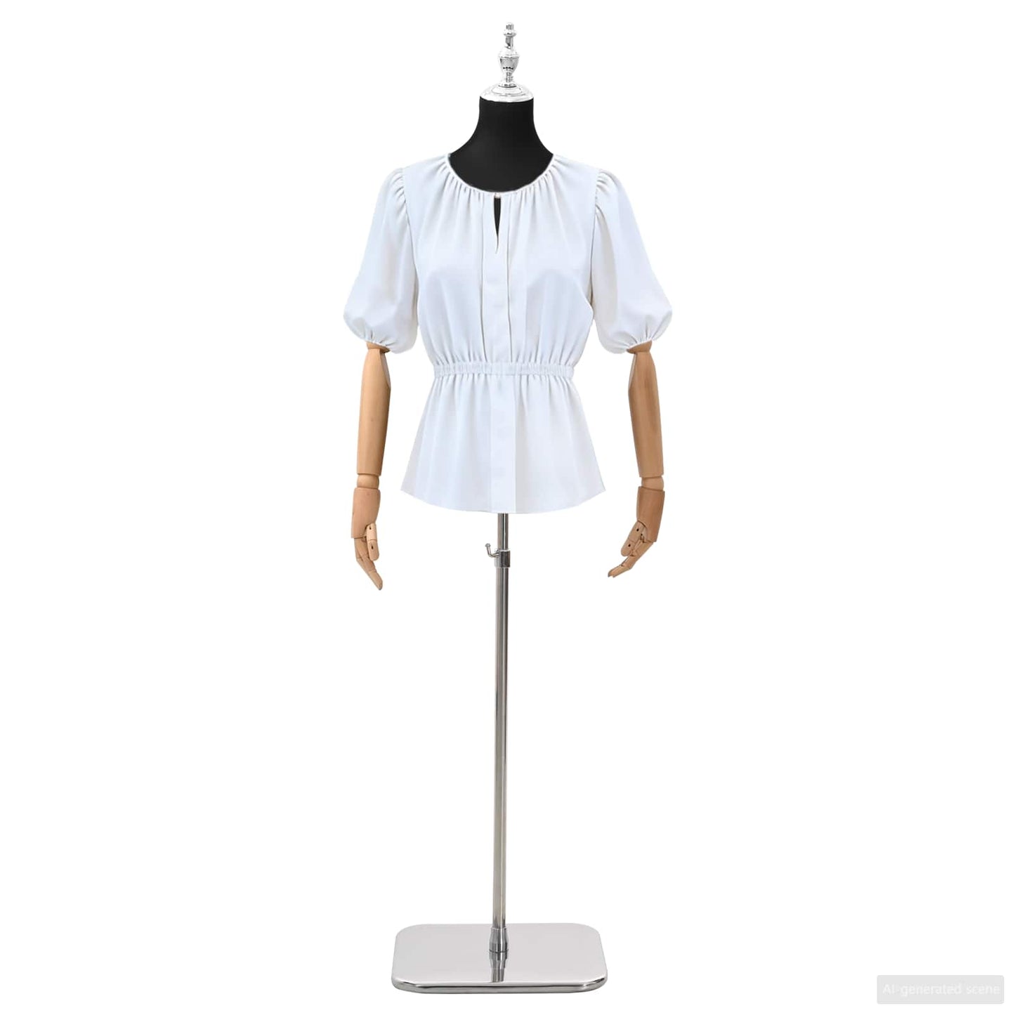 Justerbar mannequin 165-213 cm med base Kvinde PP Sort