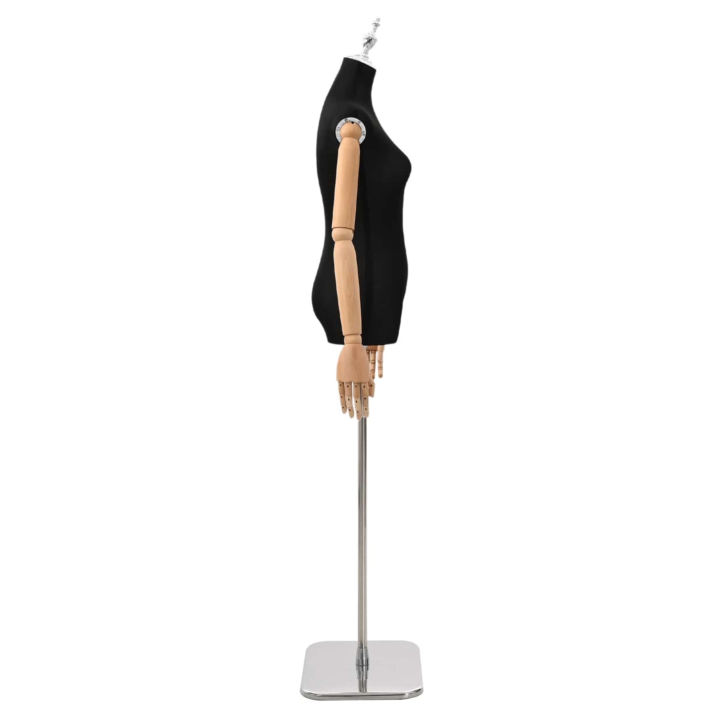 Justerbar mannequin 165-213 cm med base Kvinde PP Sort