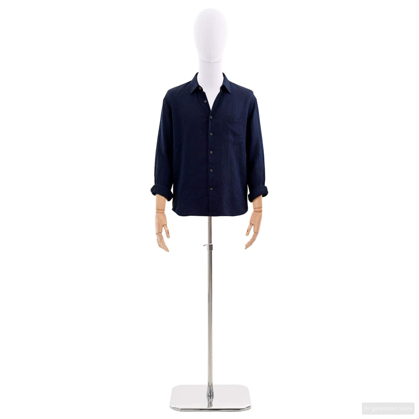 Justerbar mannequin 170-218 cm med base Mand PP Hvid