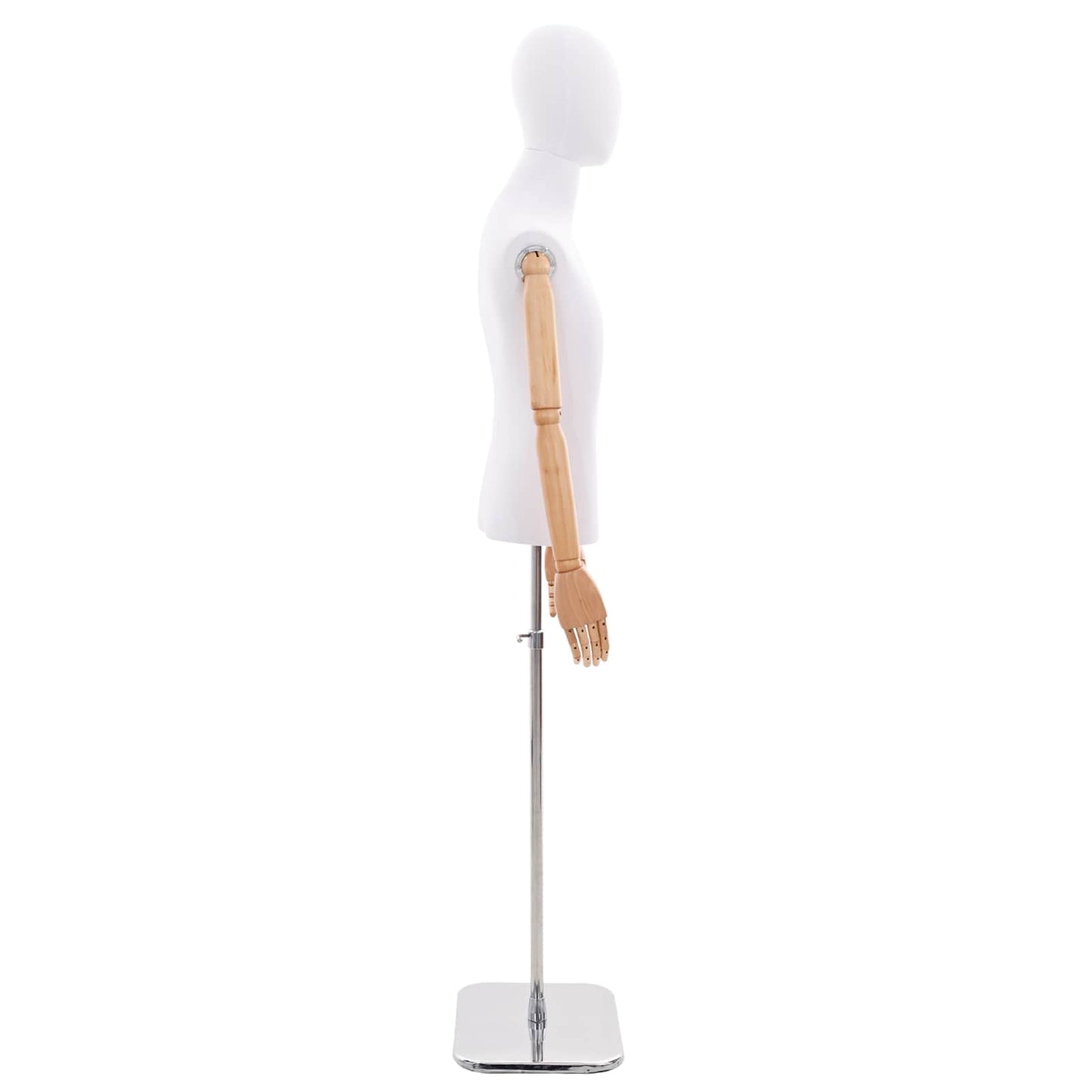 Justerbar mannequin 170-218 cm med base Mand PP Hvid