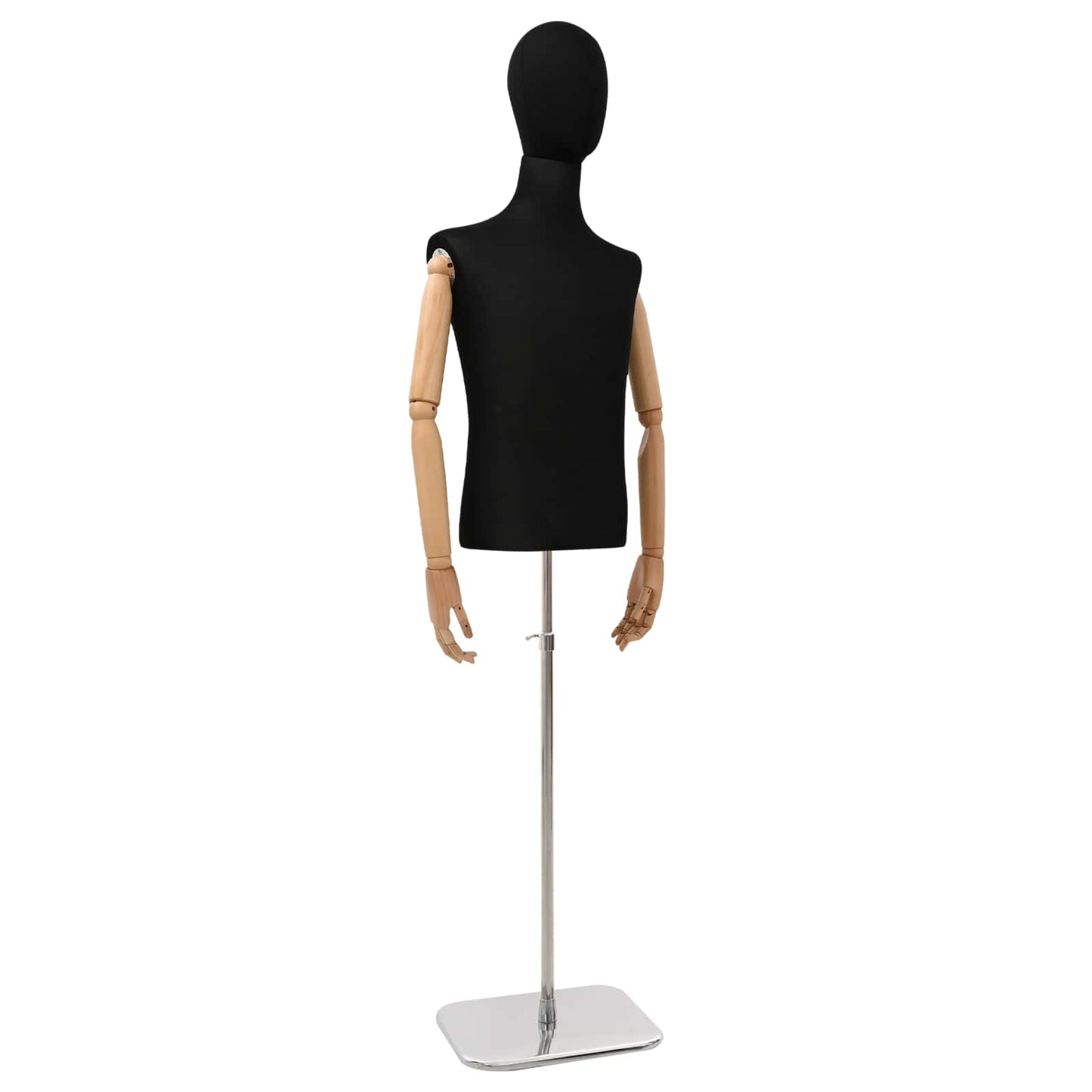 Justerbar mannequin 170-218 cm med base Mand PP Sort