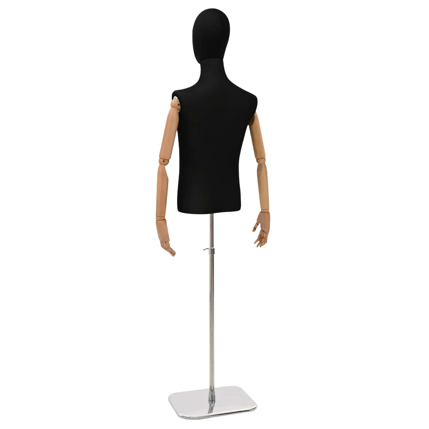 Justerbar mannequin 170-218 cm med base Mand PP Sort