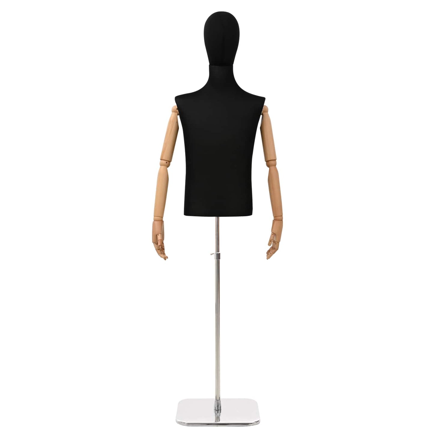 Justerbar mannequin 170-218 cm med base Mand PP Sort