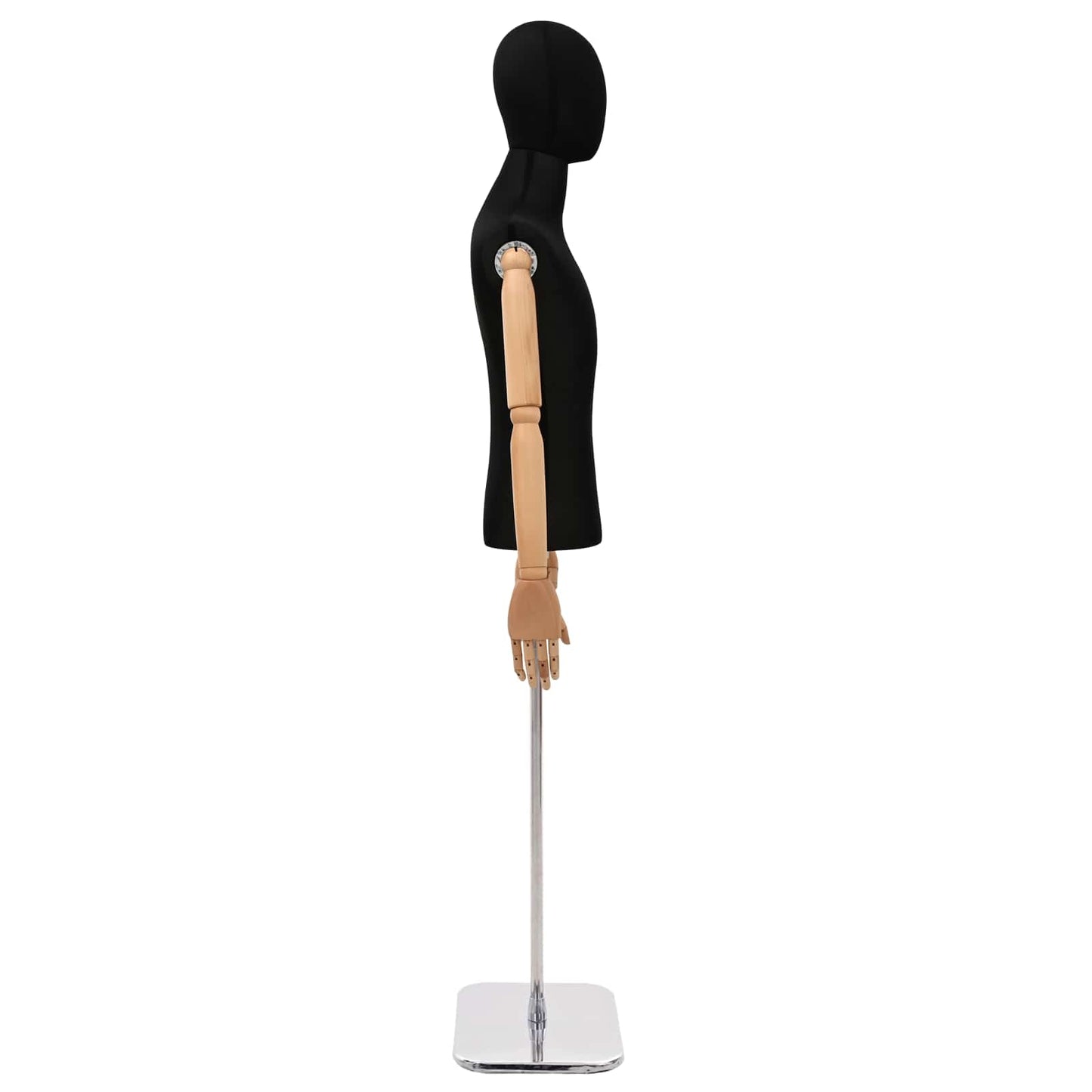 Justerbar mannequin 170-218 cm med base Mand PP Sort