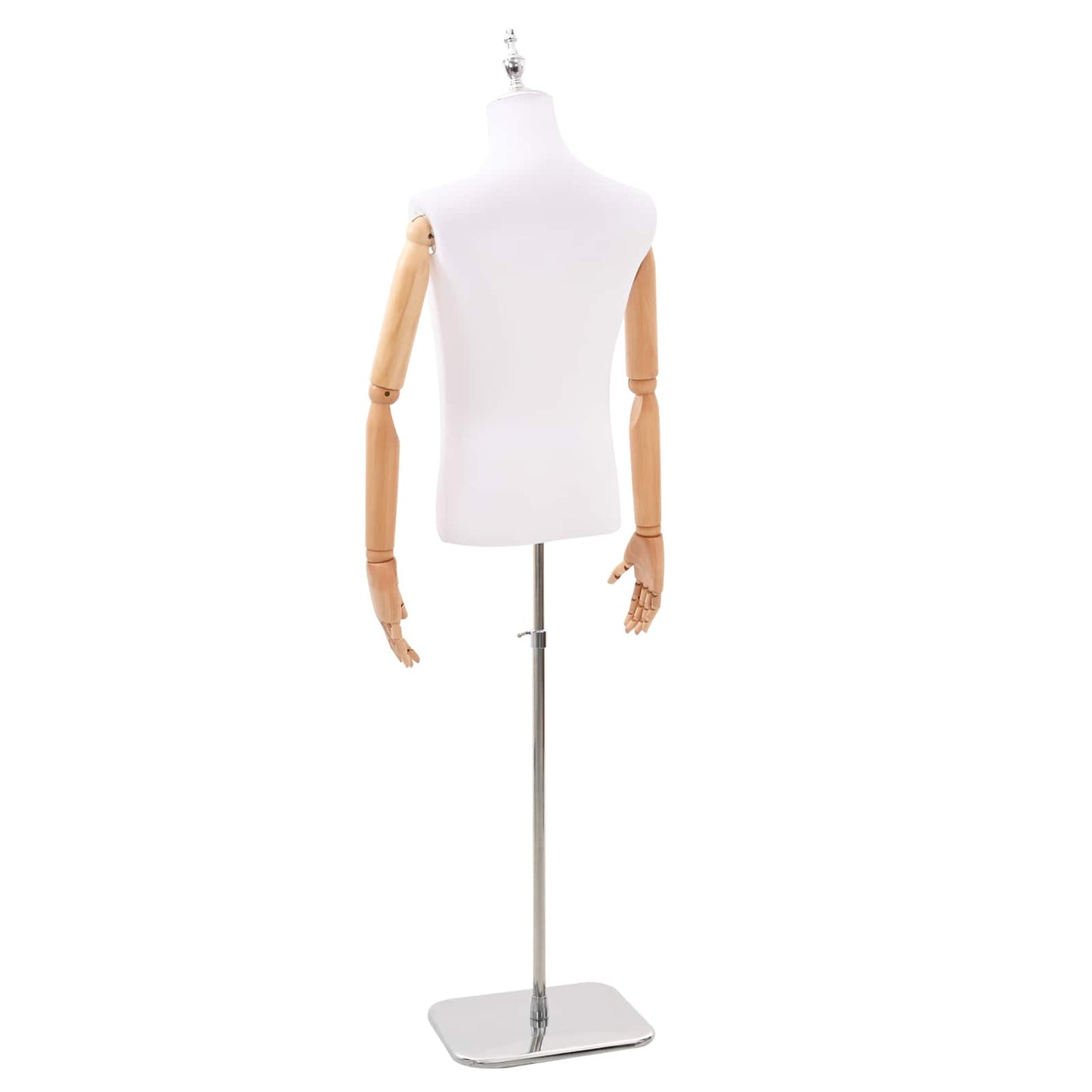 Justerbar mannequin 170-218 cm med base Mand PP Hvid