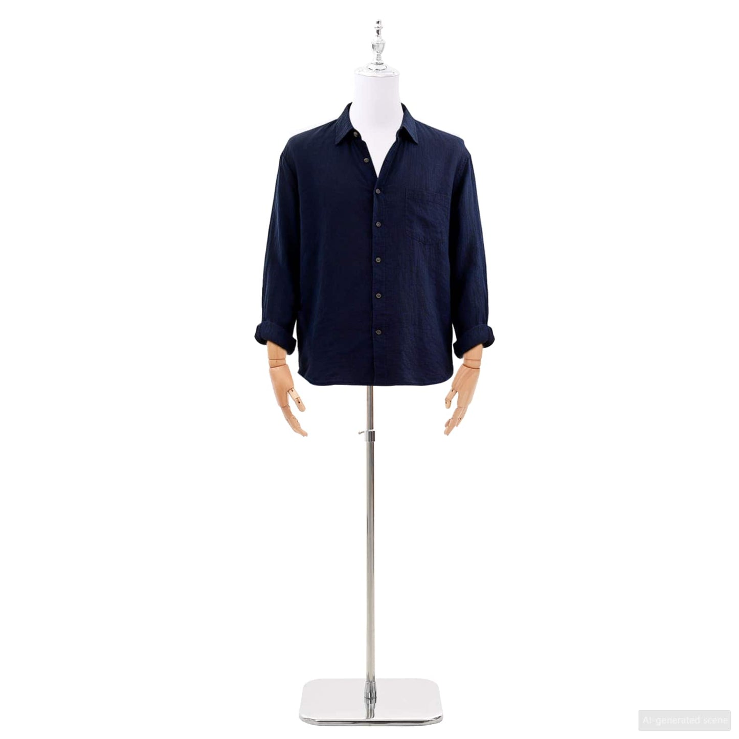 Justerbar mannequin 170-218 cm med base Mand PP Hvid