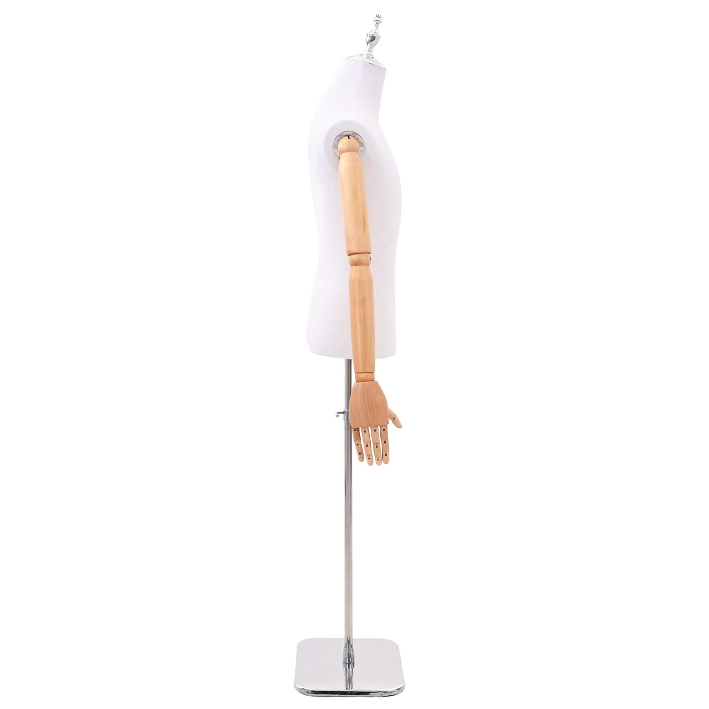 Justerbar mannequin 170-218 cm med base Mand PP Hvid