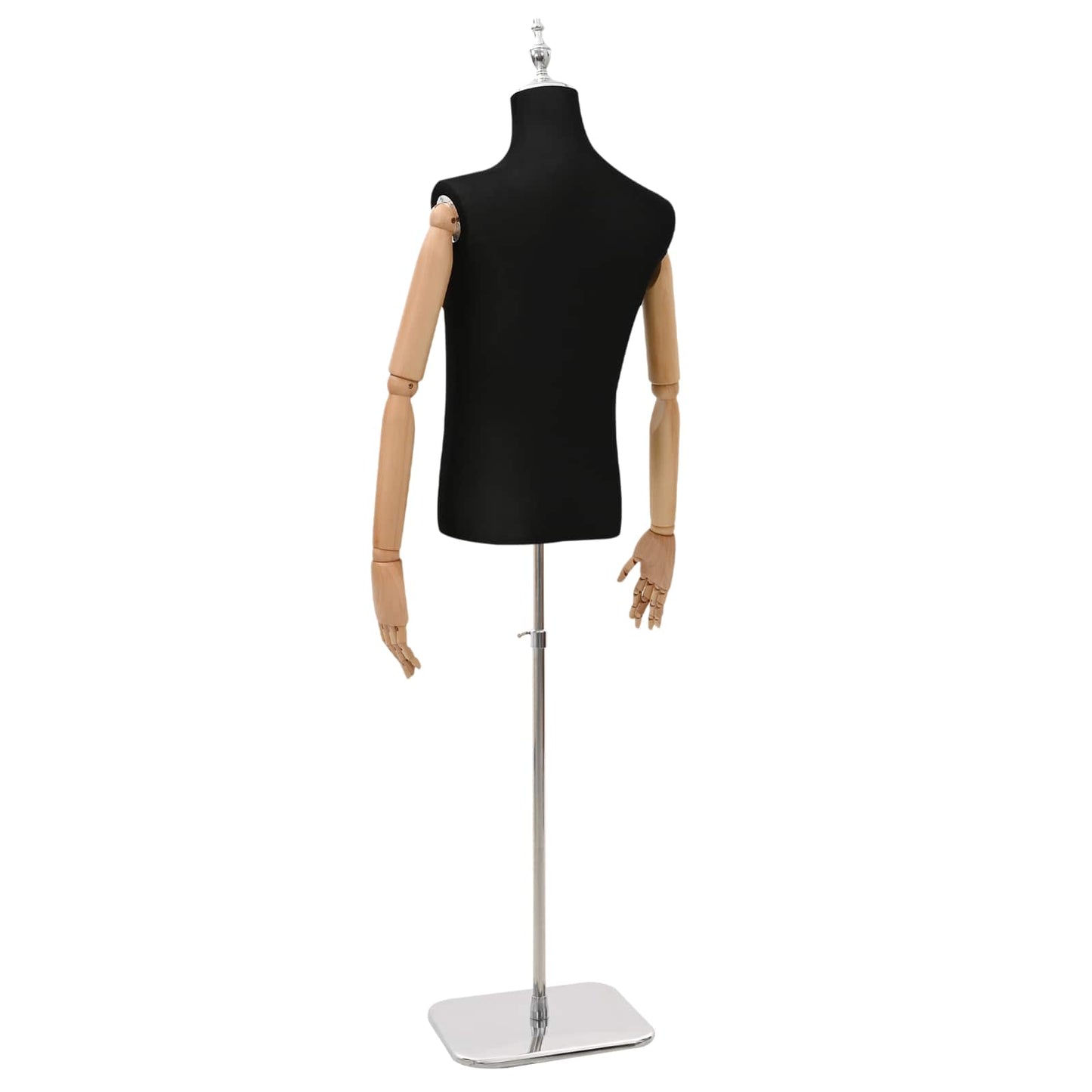 Justerbar mannequin 170-218 cm med base Mand PP Sort