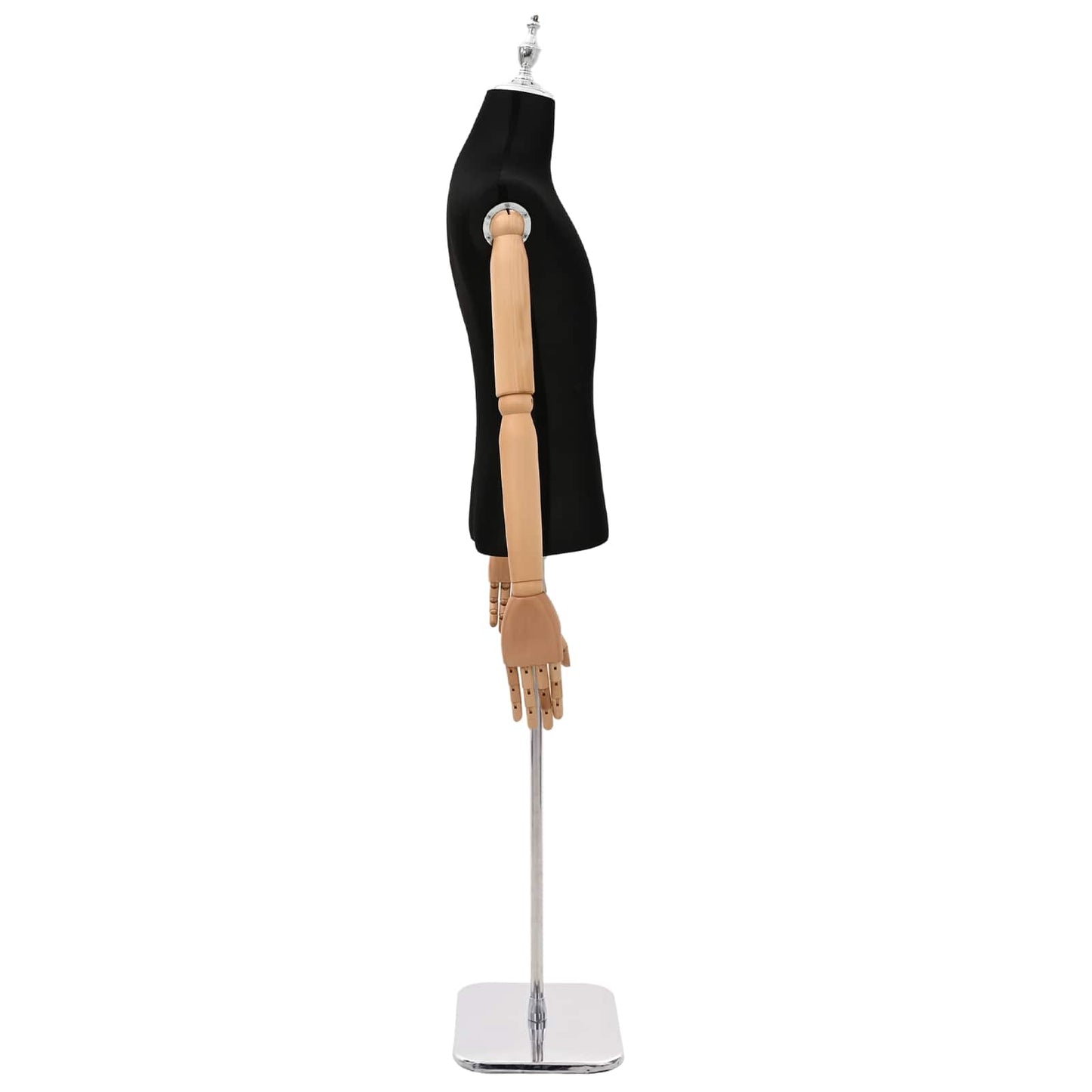 Justerbar mannequin 170-218 cm med base Mand PP Sort