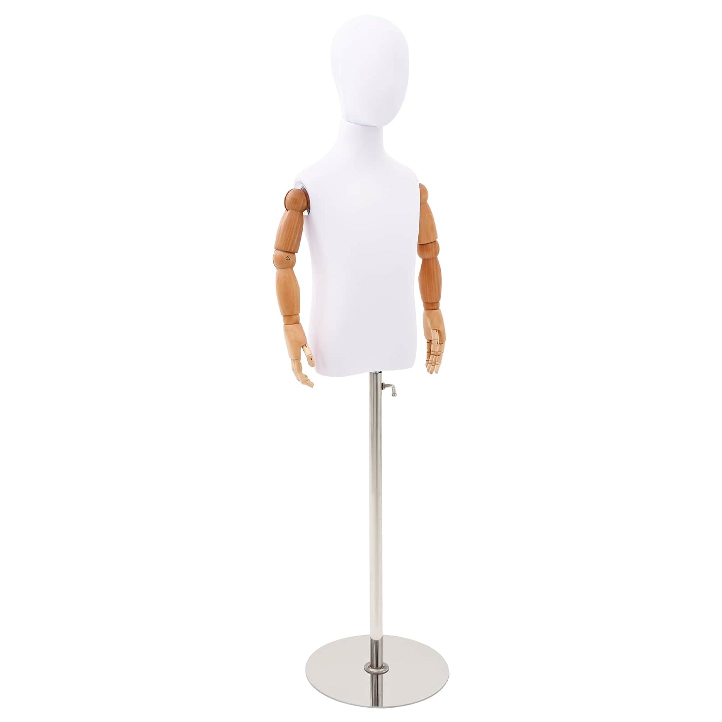 Justerbar 120-150 cm Mannequin med Base Unisex PP Hvid