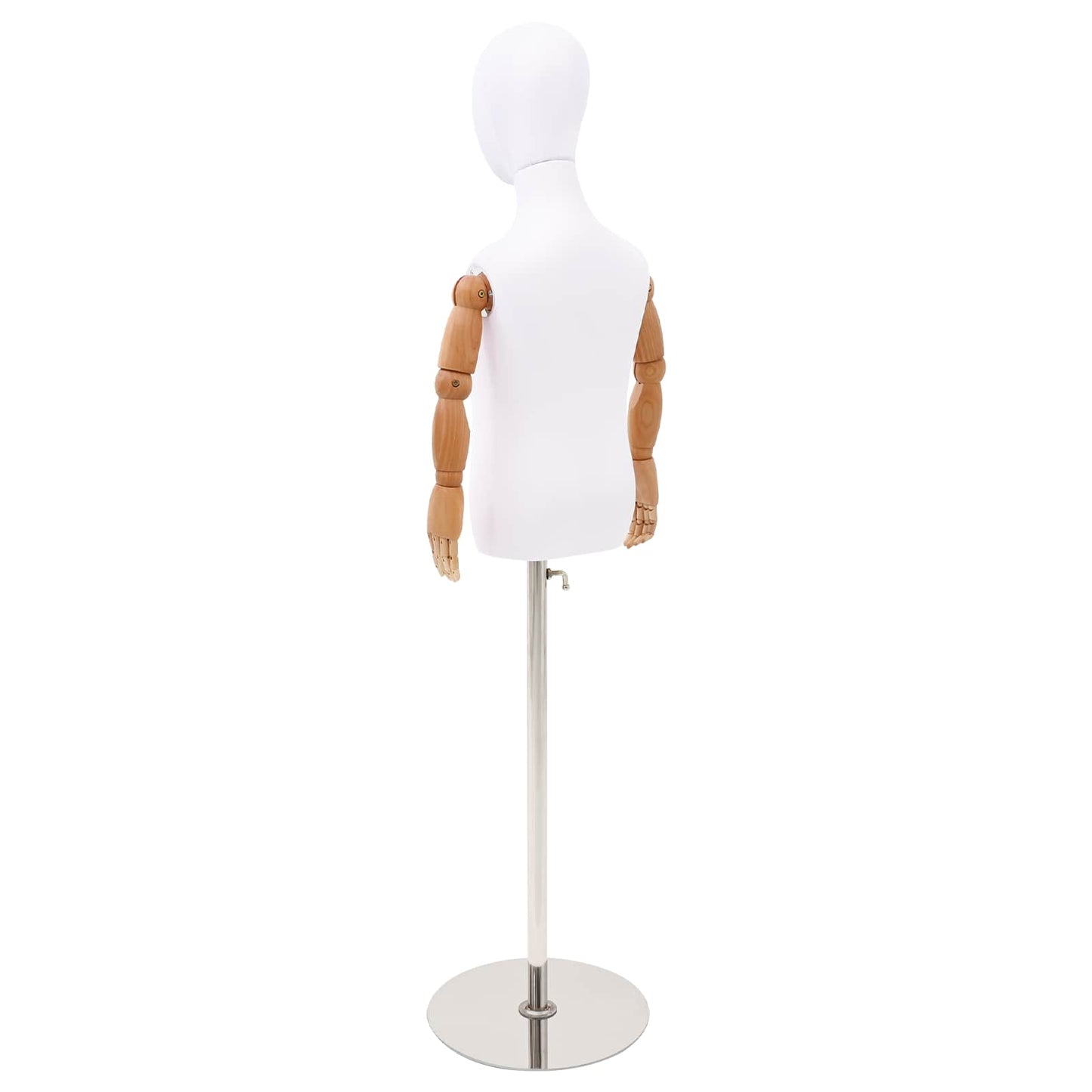 Justerbar 120-150 cm Mannequin med Base Unisex PP Hvid