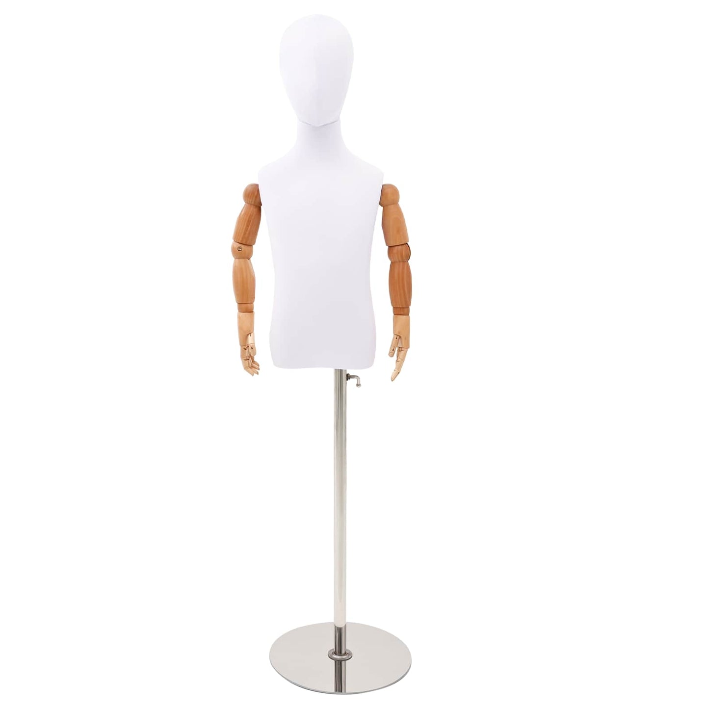 Justerbar 120-150 cm Mannequin med Base Unisex PP Hvid