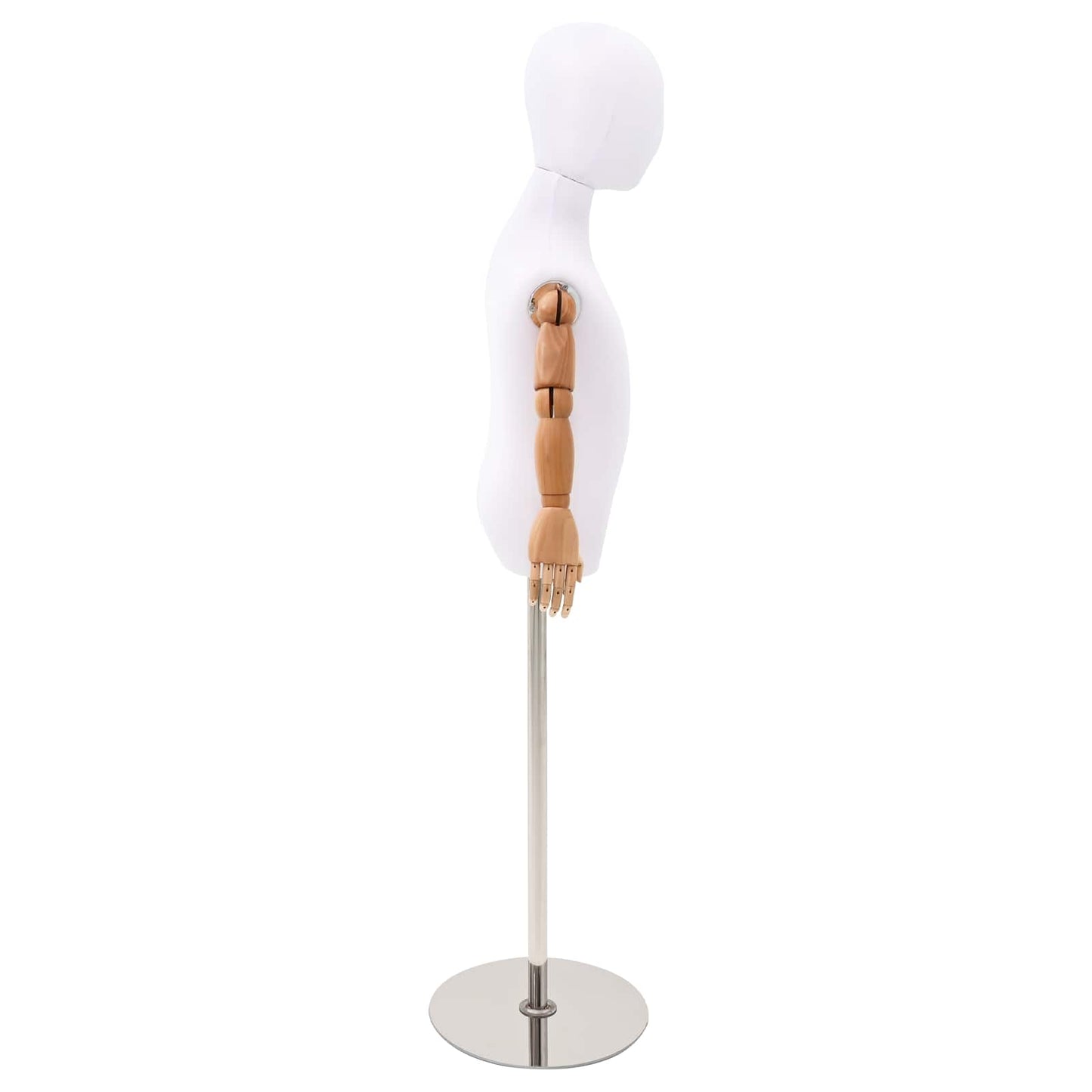 Justerbar 120-150 cm Mannequin med Base Unisex PP Hvid